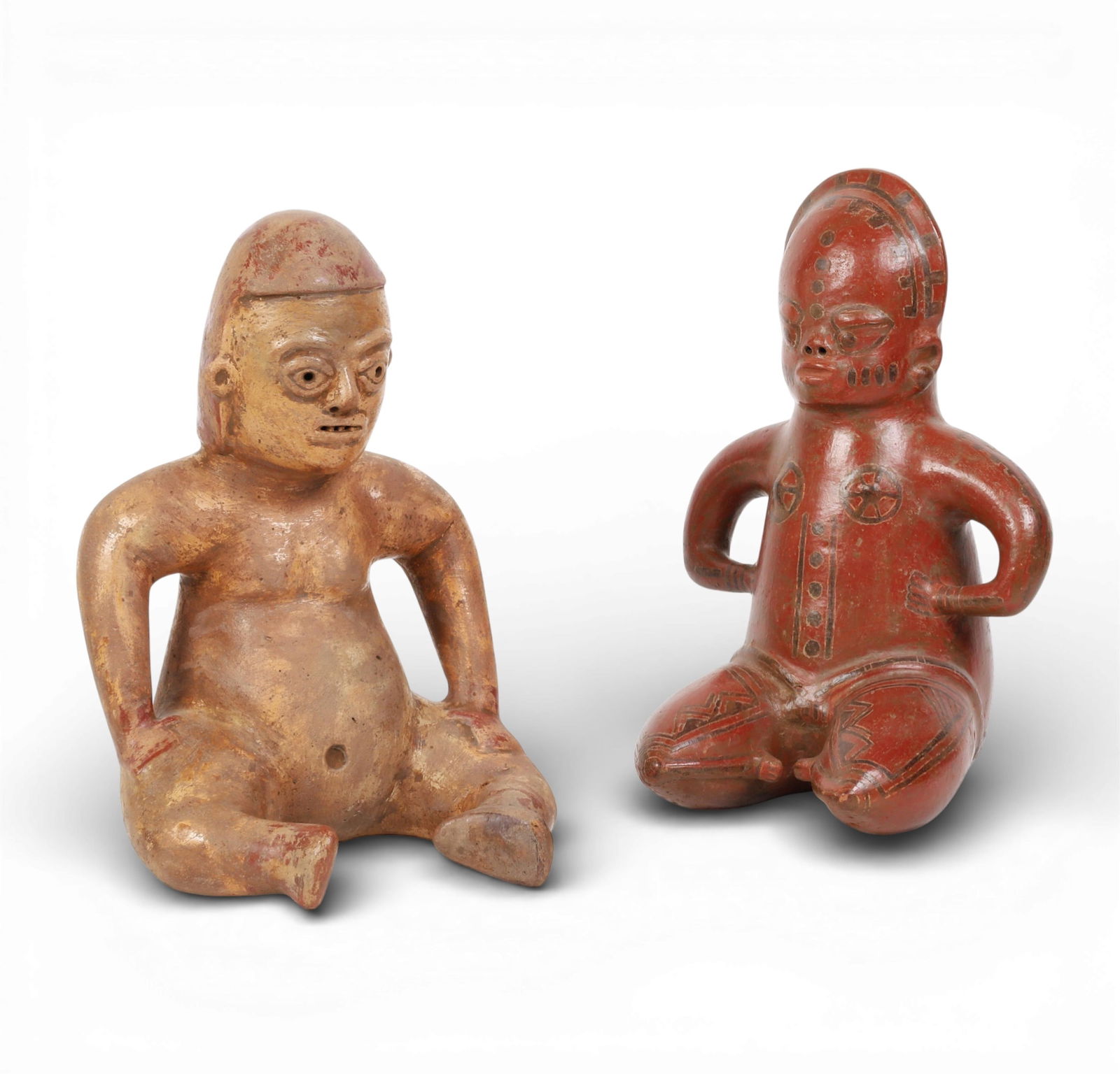 A group of two terracotta seated figures (1 of 5)
