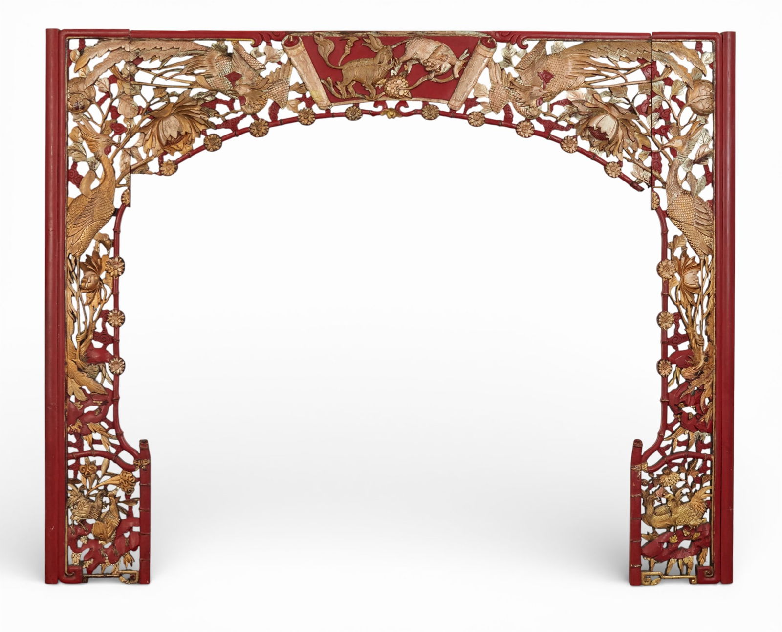 A group of three Asian carved panels: A group of three Asian carved panels Provenance: Property from the Collection of Donald Putterman and Marla Sturges, San Francisco, California.