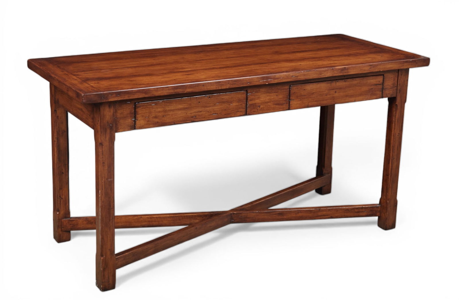 A French provincial style table with two drawers (1 of 7)