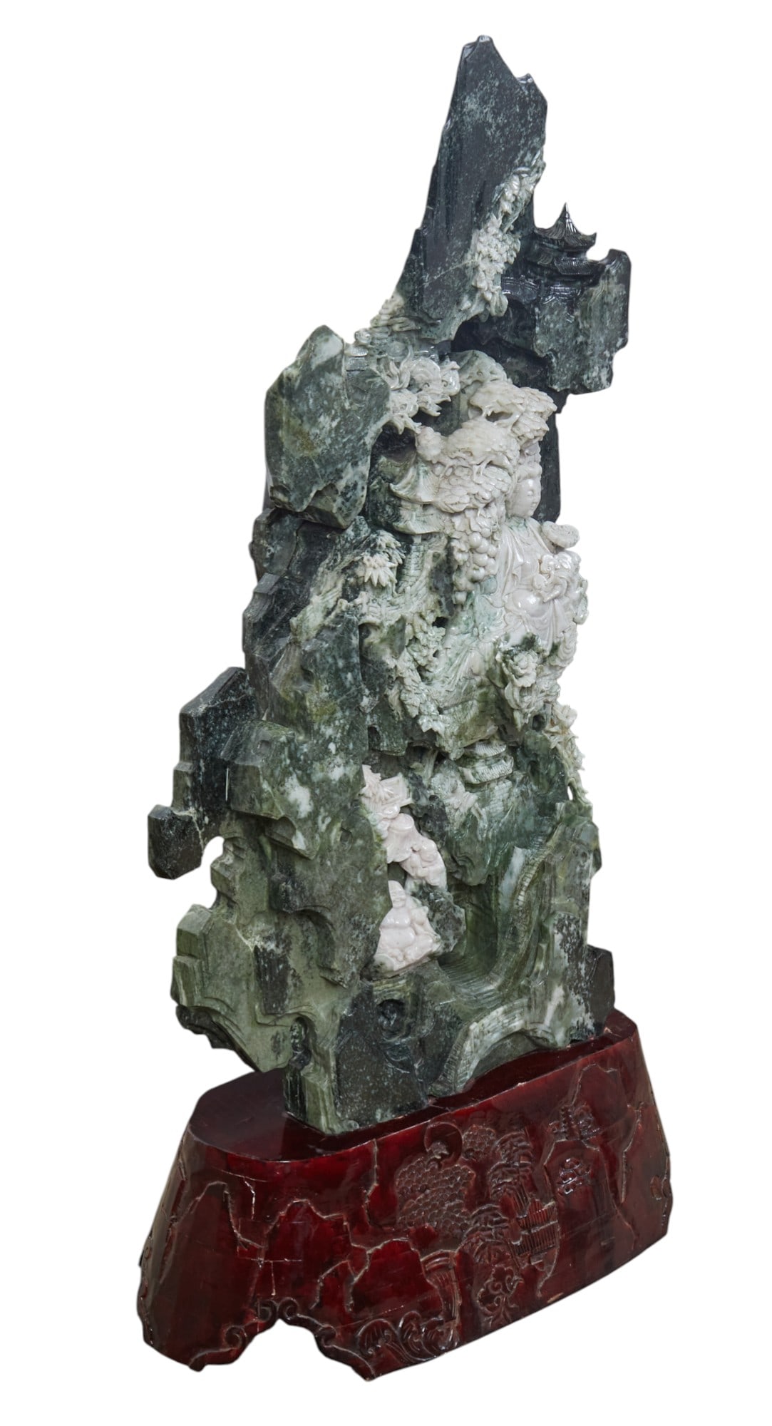 A large Chinese carving on a wooden base (1 of 9)