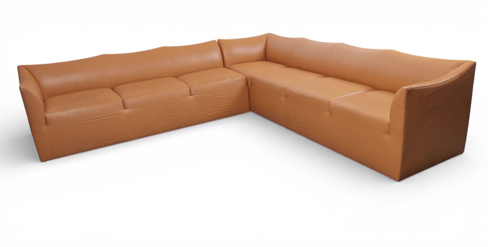 A two part leather upholstered sectional (1 of 6)