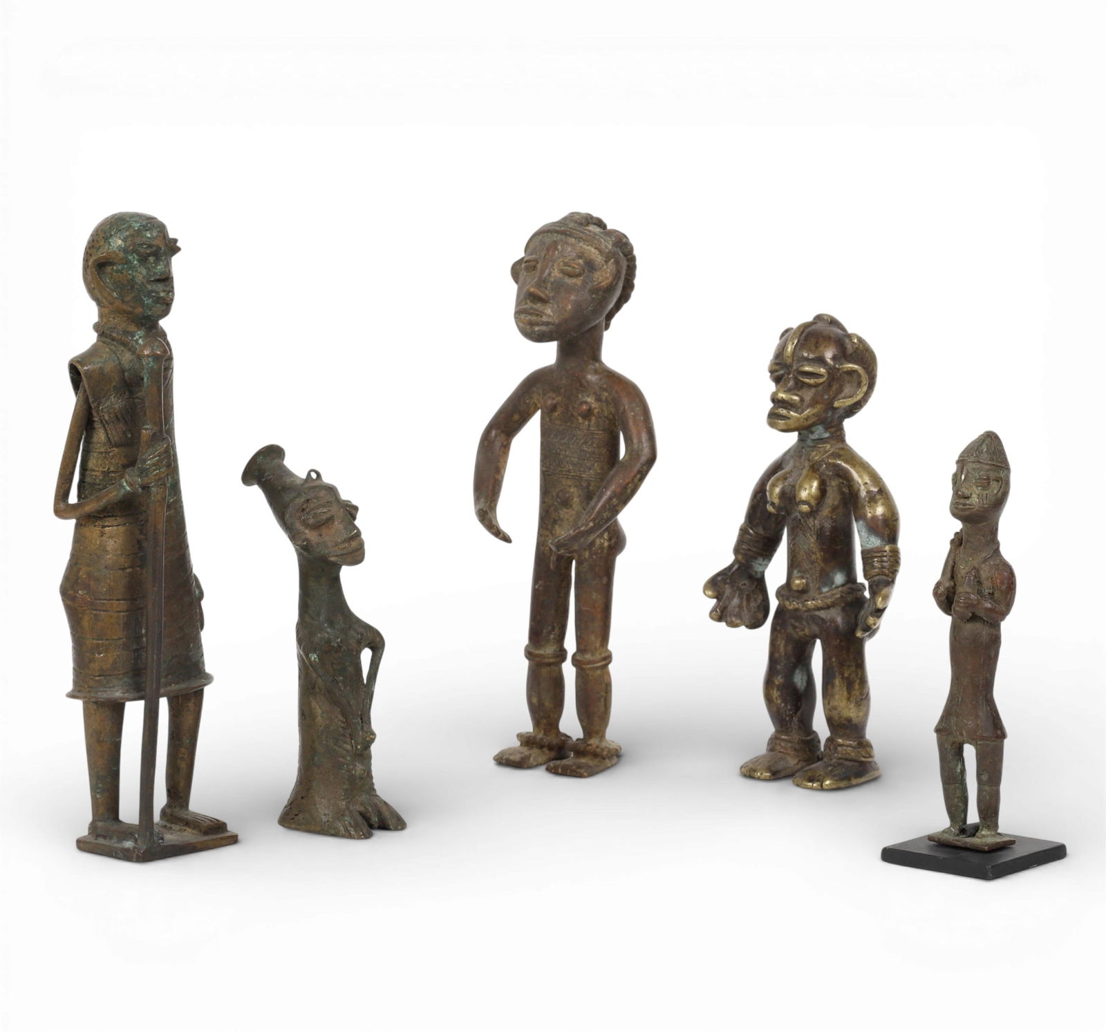 A group of five African metal figures (1 of 5)