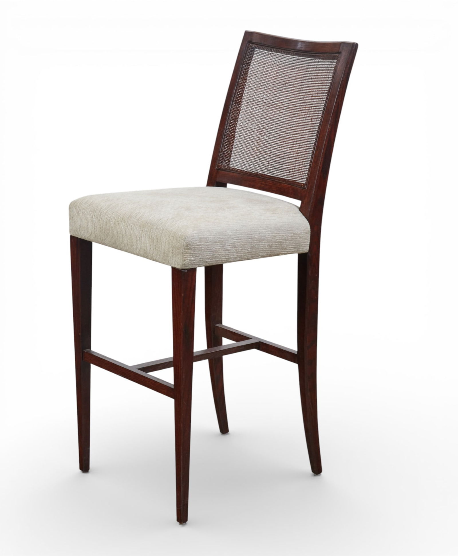 A caned stained oak back high chair, modern (1 of 6)