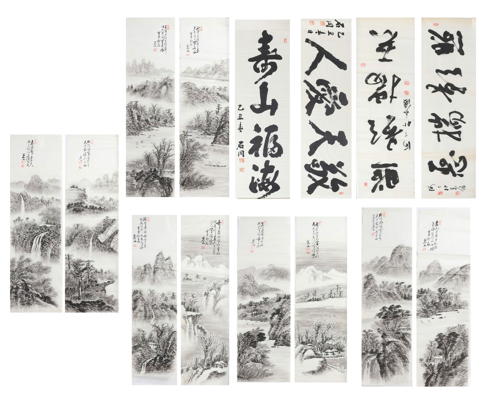 A group of Korean scrolls: A group of Korean scrolls