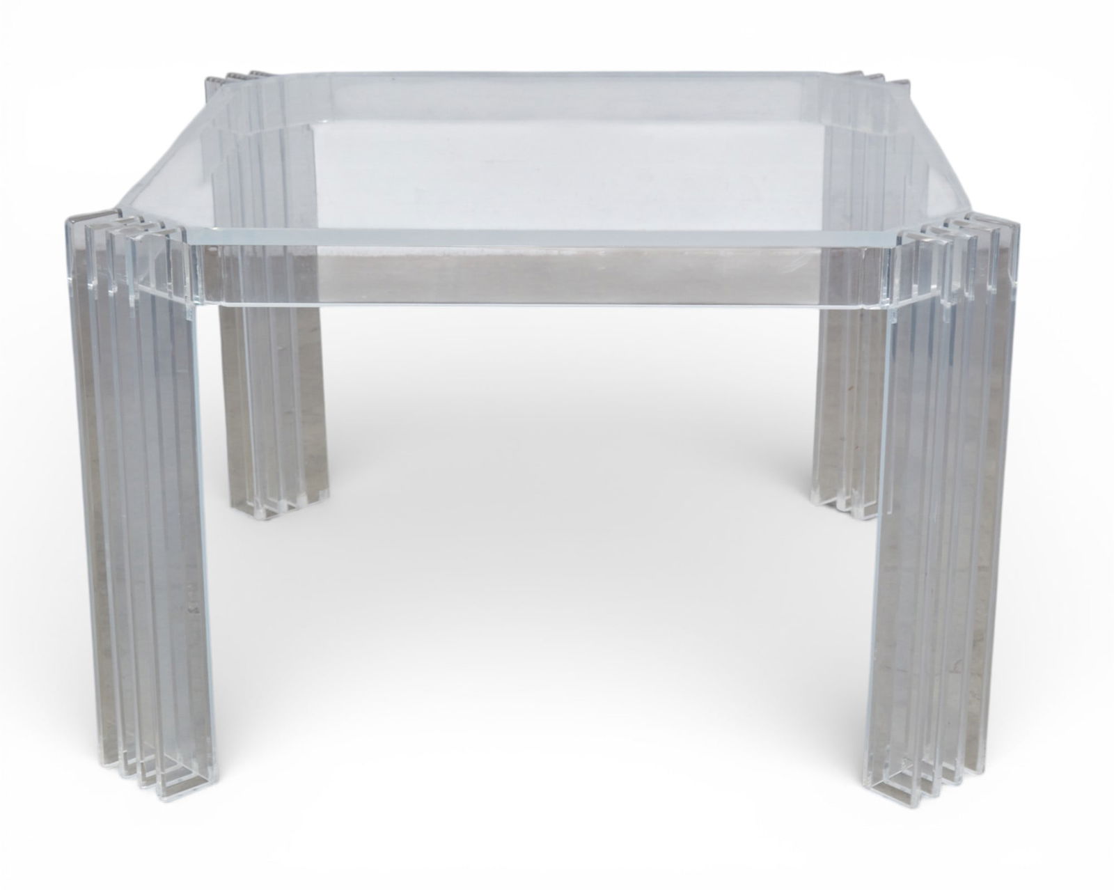 A lucite square table by Charles Hollis Jones (1 of 11)