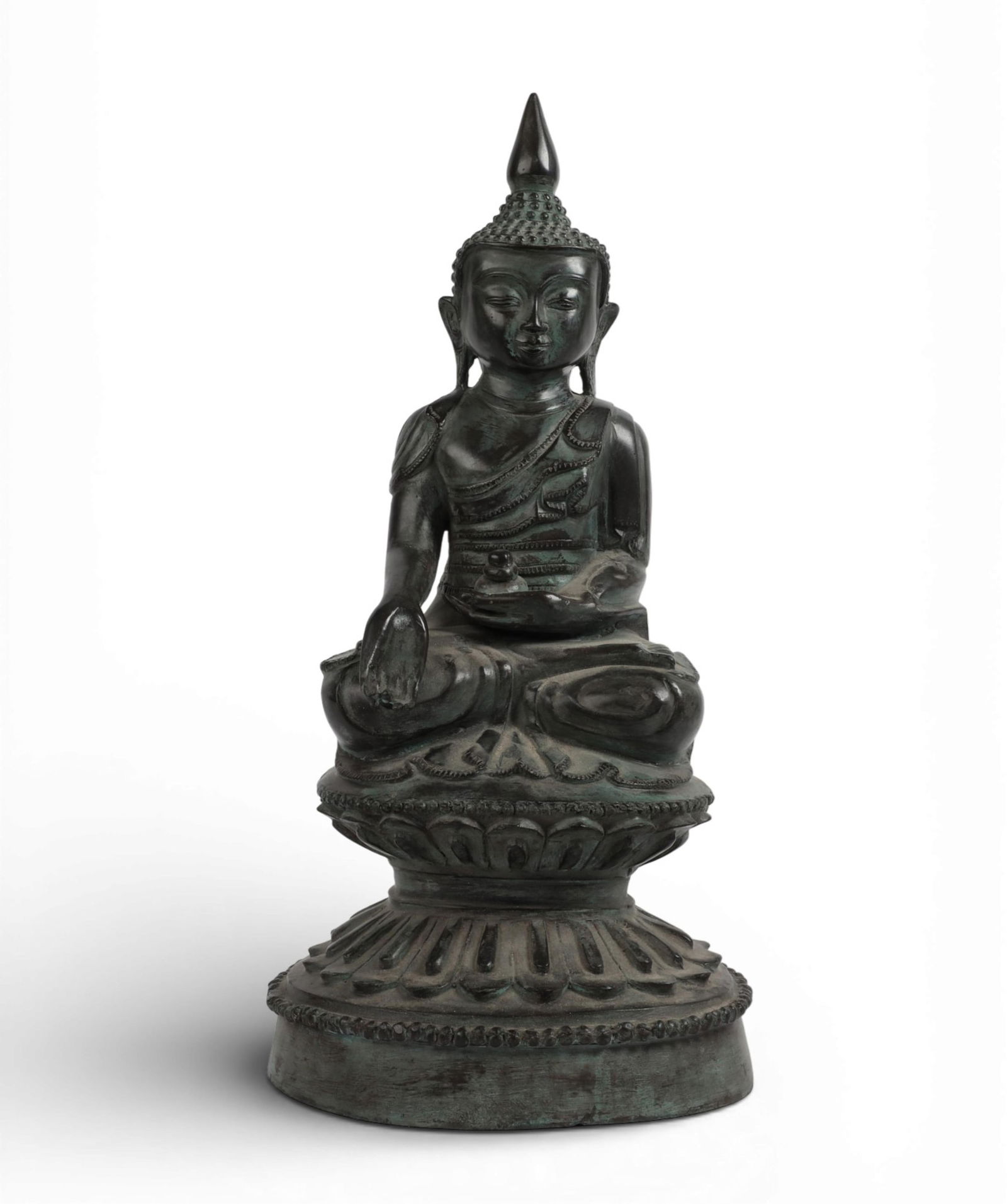 A Southeast Asian bronze model of seated Buddha (1 of 5)