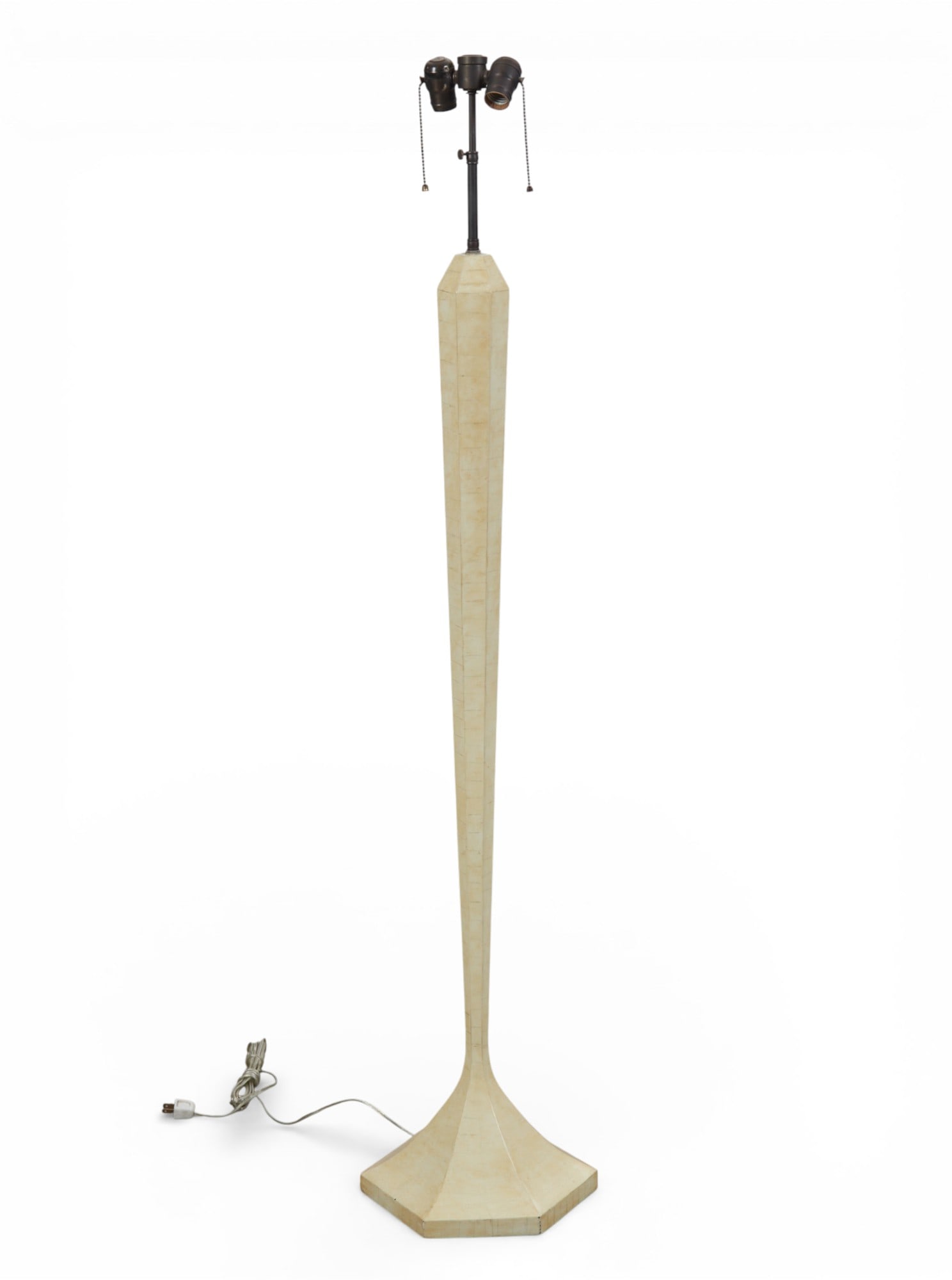 A Modernist faux ivory floor lamp: A Modernist faux ivory floor lamp overall height 58in (147cm)