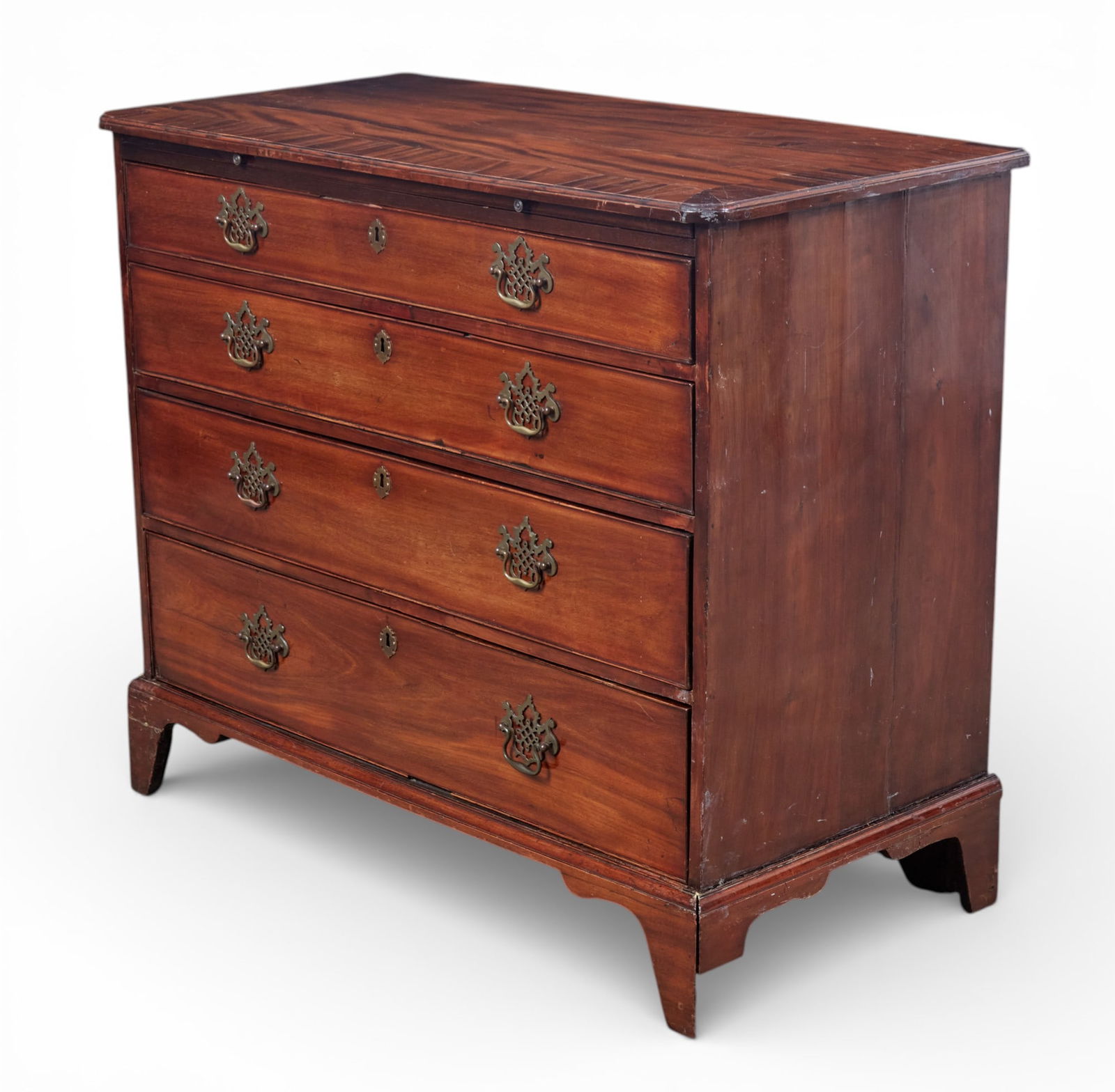 A George III crossbanded mahogany chest, mid-18th century (1 of 13)