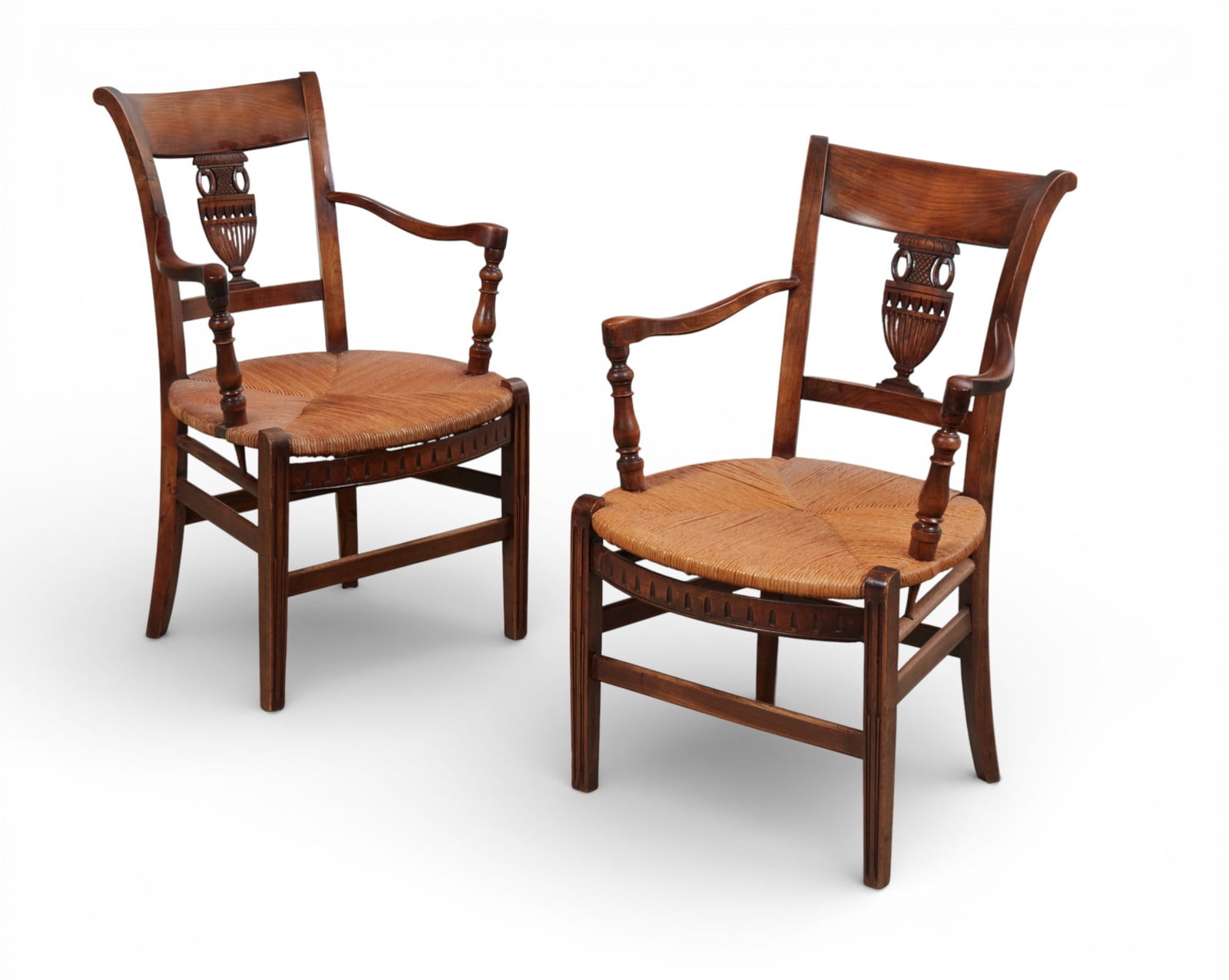 A pair of French provincial mixed wood armchairs, first half 19th century (1 of 4)