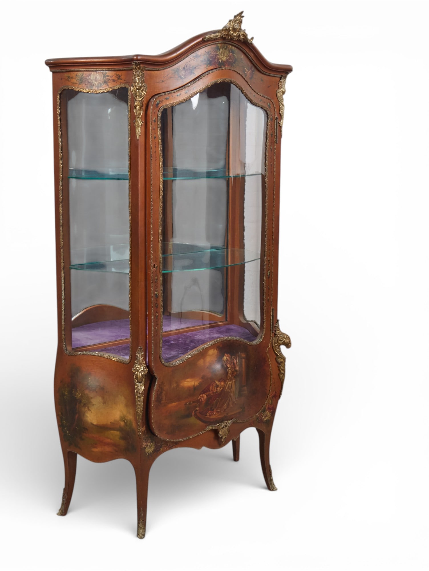 A Louis XV style gilt metal mounted vernis martin vitrine, early 20th century (1 of 13)