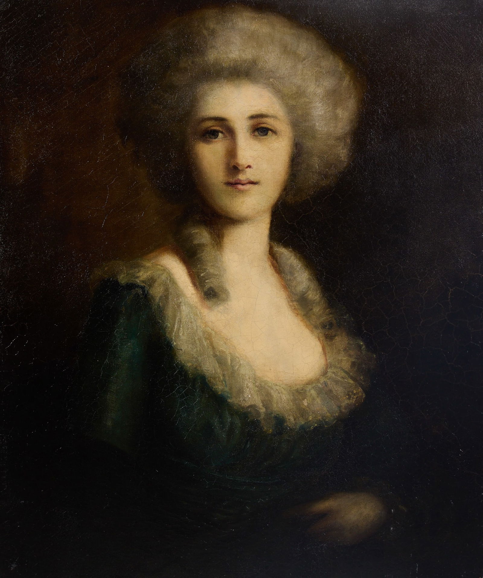 French School (18th century), Portrait of a lady, oil on canvas, 30 x 25in (76 x 24 cm) (1 of 4)