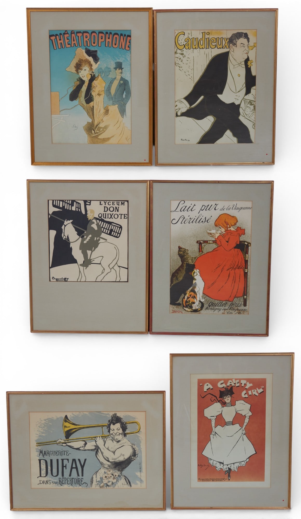 A group of six framed French advertising posters (to be further cataloged)