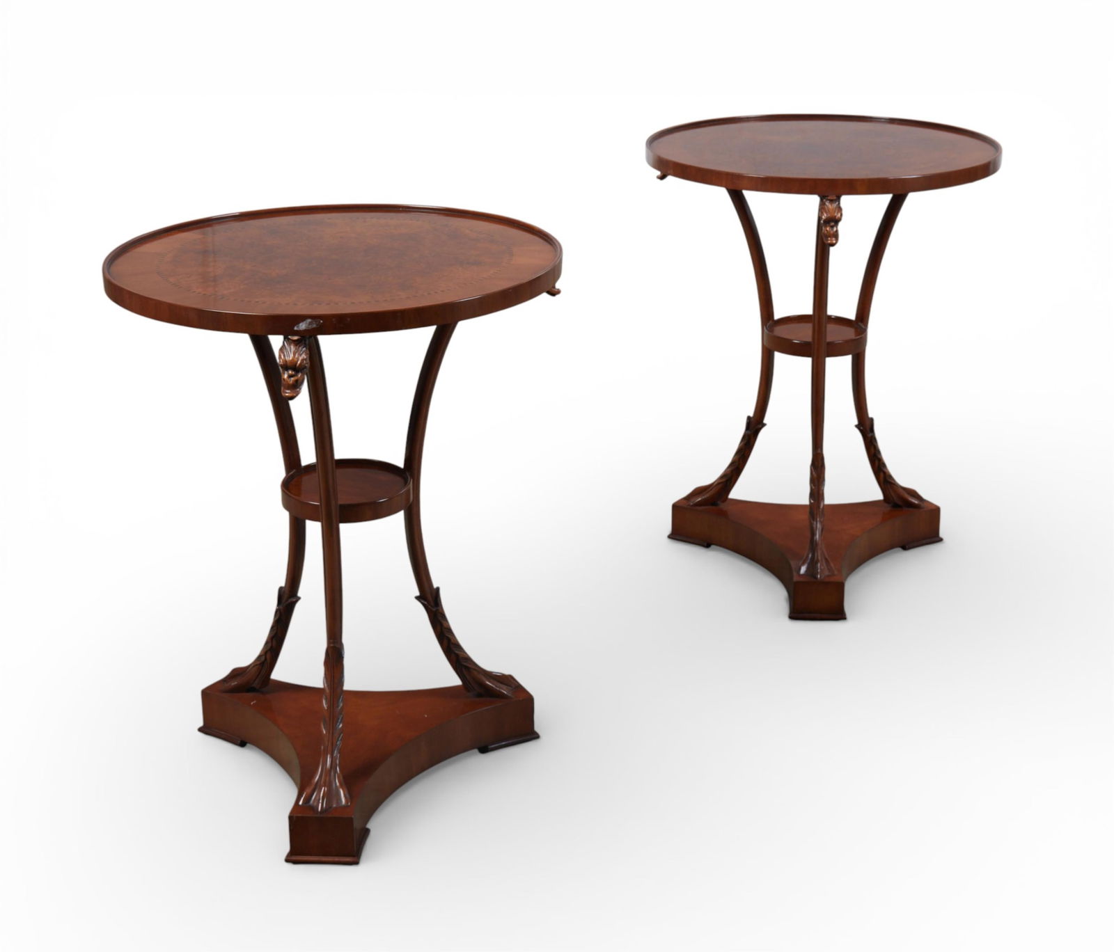A pair of Karges Louis XVI style parcel gilt and hardwood gueridons, modern (1 of 9)