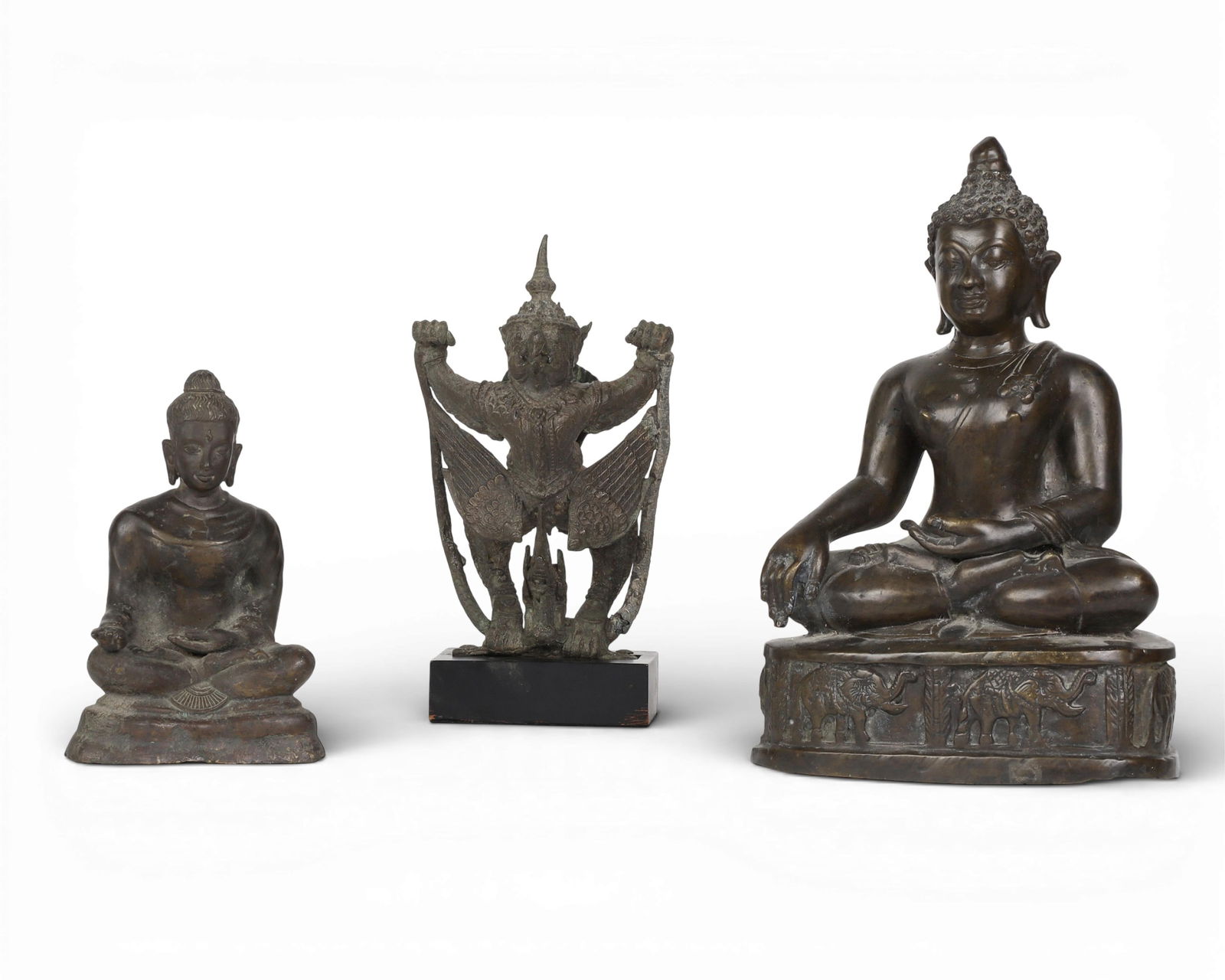 Three Southeast Asian bronze and metalware votive figures (1 of 6)