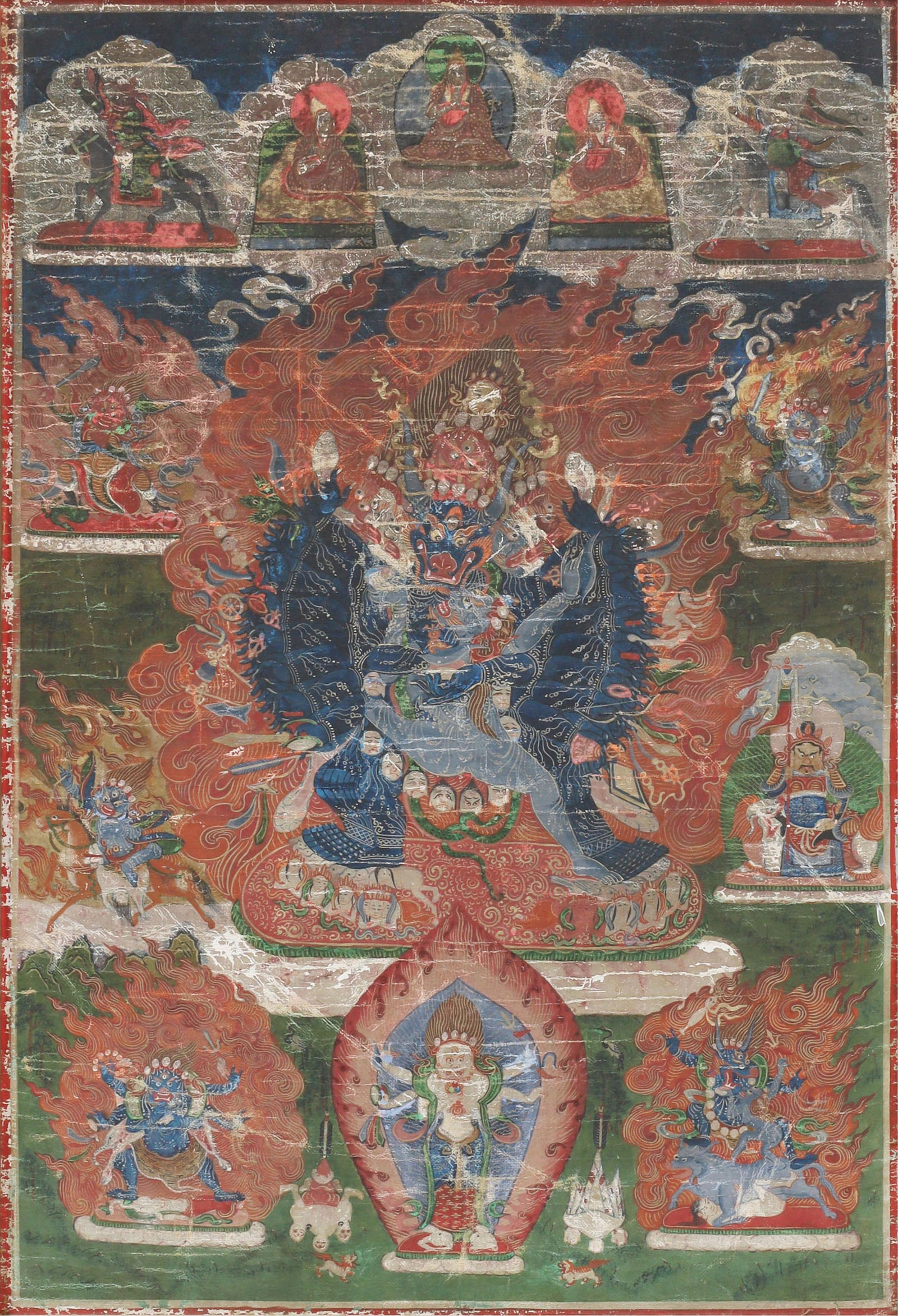 A Tibetan thangka depicting Vajrabhairava (1 of 5)