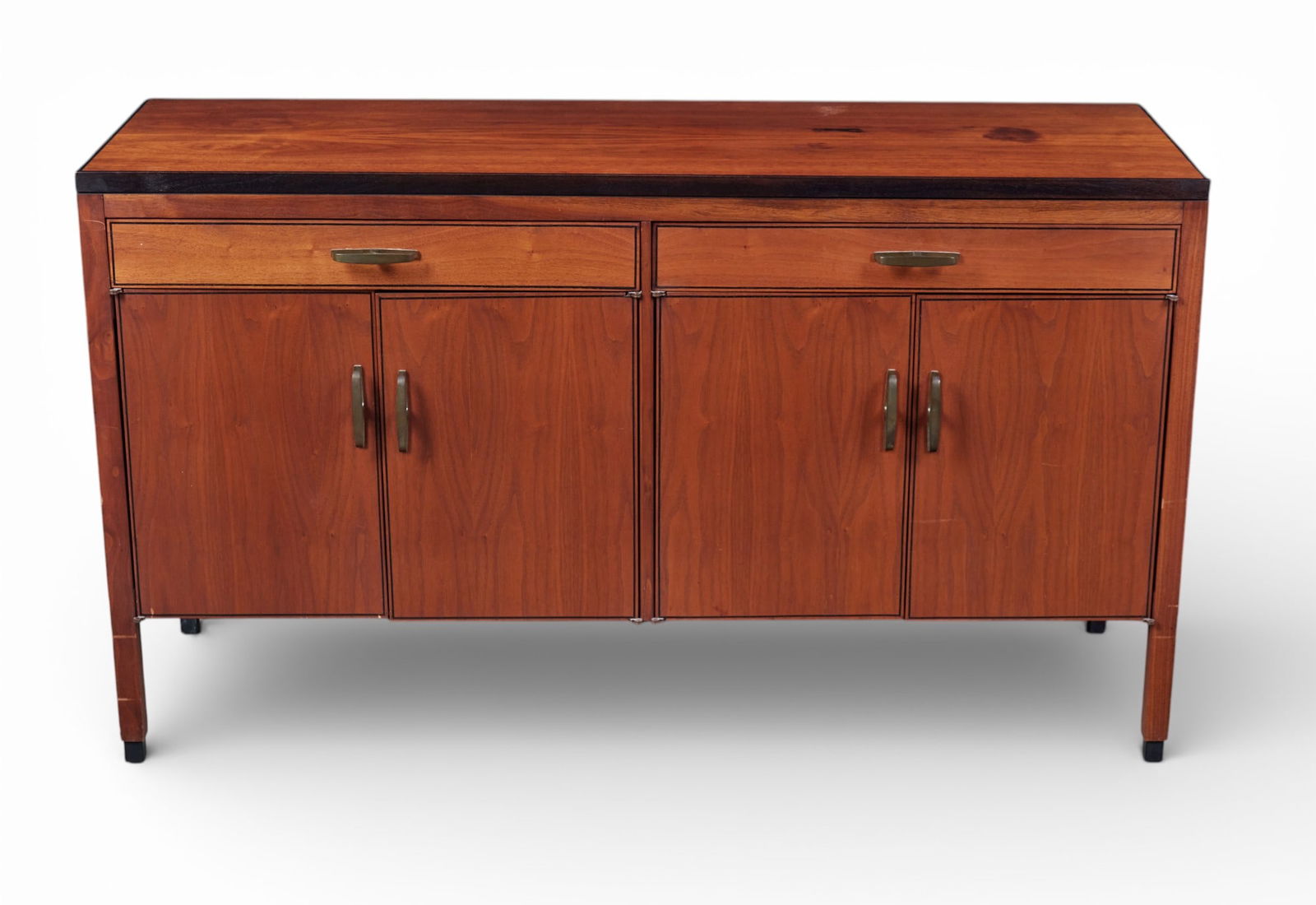 A Modernist parcel ebonized teak credenza, attributed to Kipp Stewart for Calvin Furniture (1 of 8)