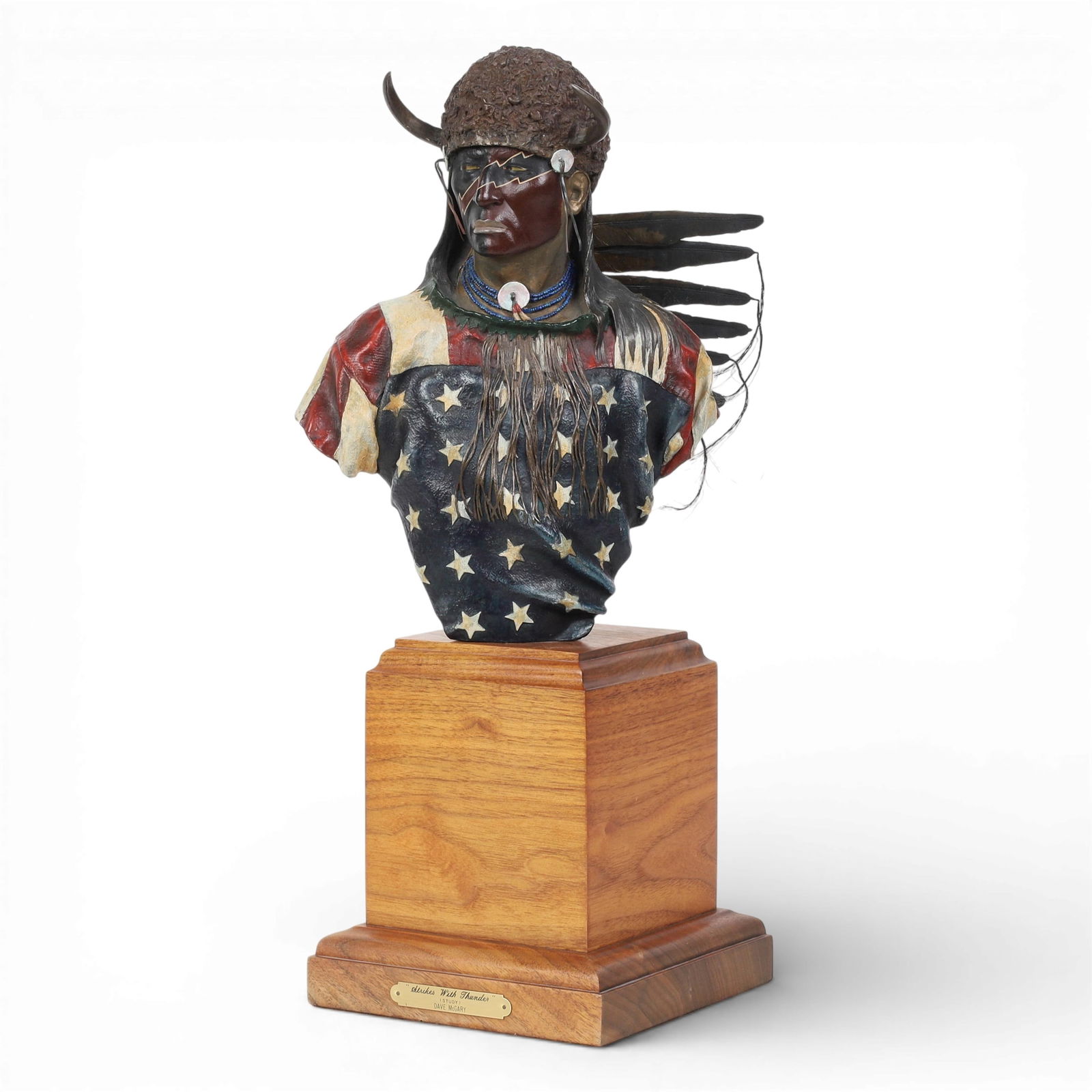 Dave McGary (American, 1958-2013), Strikes with Thunder, 1989, polychromed and patinated bronze (1 of 6)