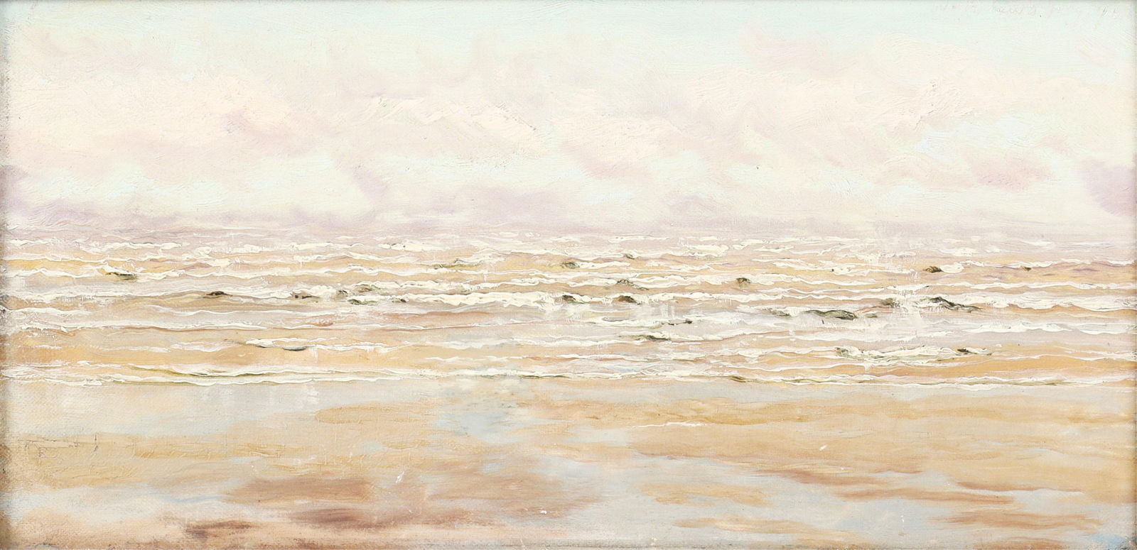 British School (19th century), North Sea, 1890, oil on canvas, 7 x 14in (18 x36cm) (1 of 8)