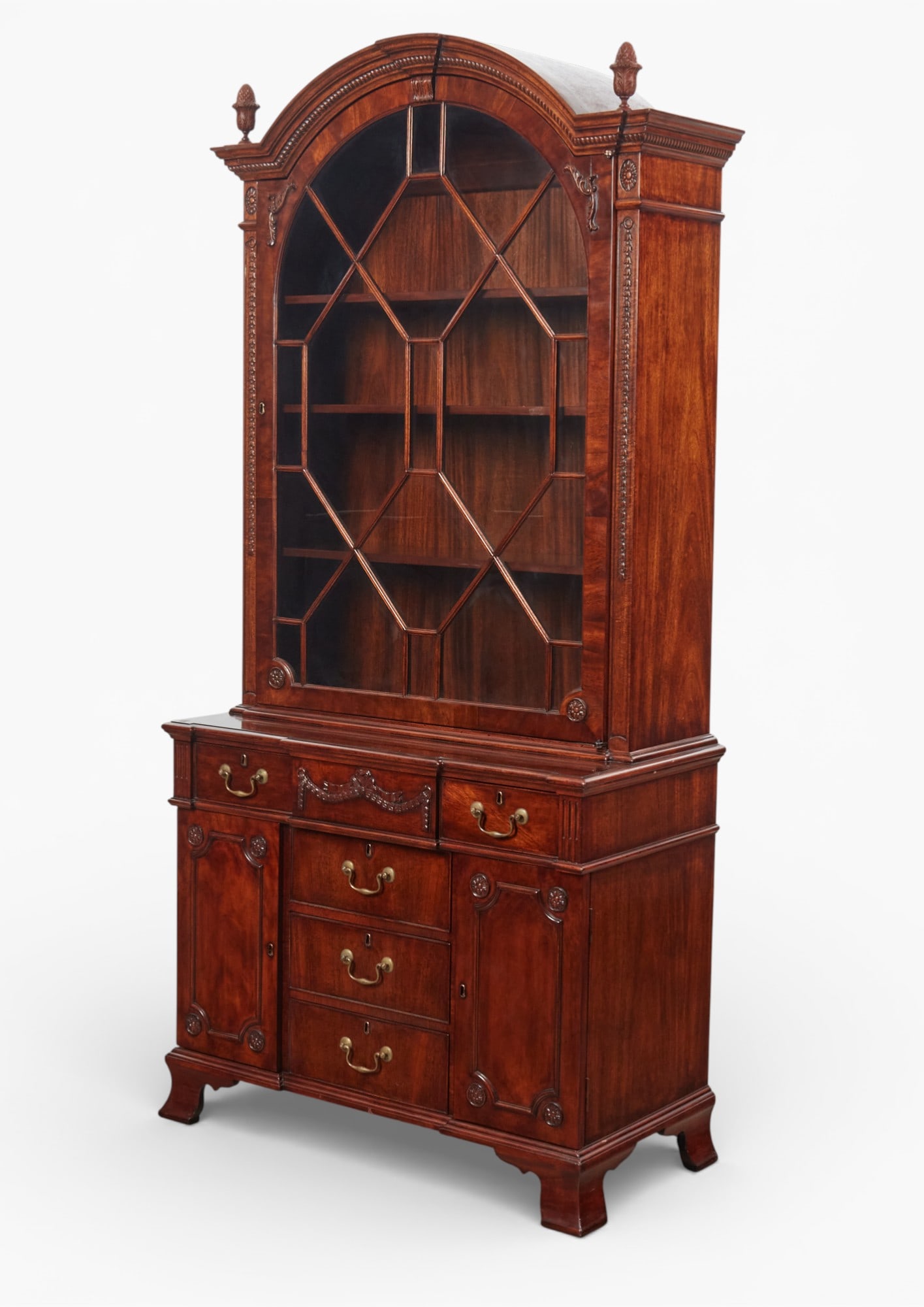 A Burton Ching George III style mahogany bookcase cabinet, modern (1 of 11)