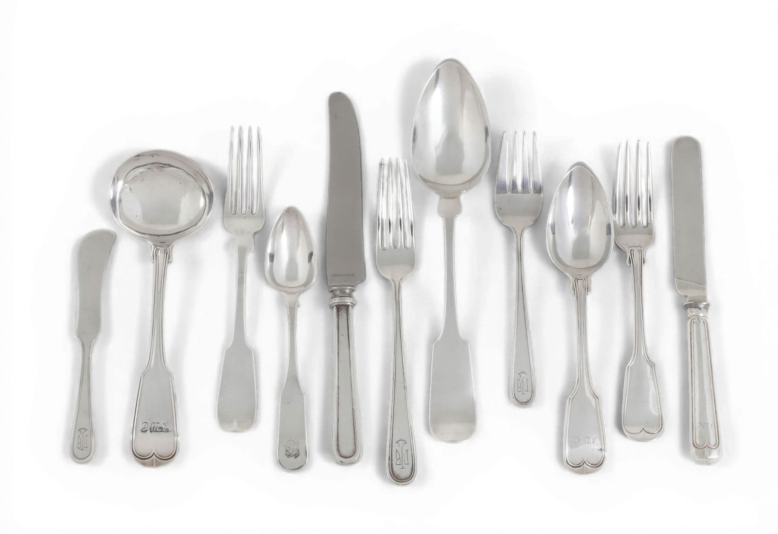 An assembled forty six piece American silver flatware service, 19th-20th century (1 of 3)