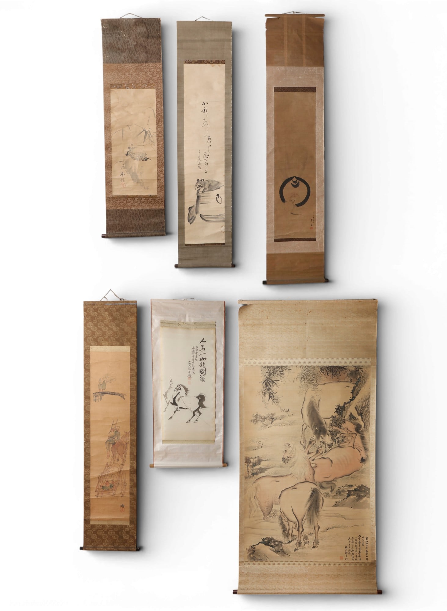 Six Asian scrolls of animals (1 of 10)
