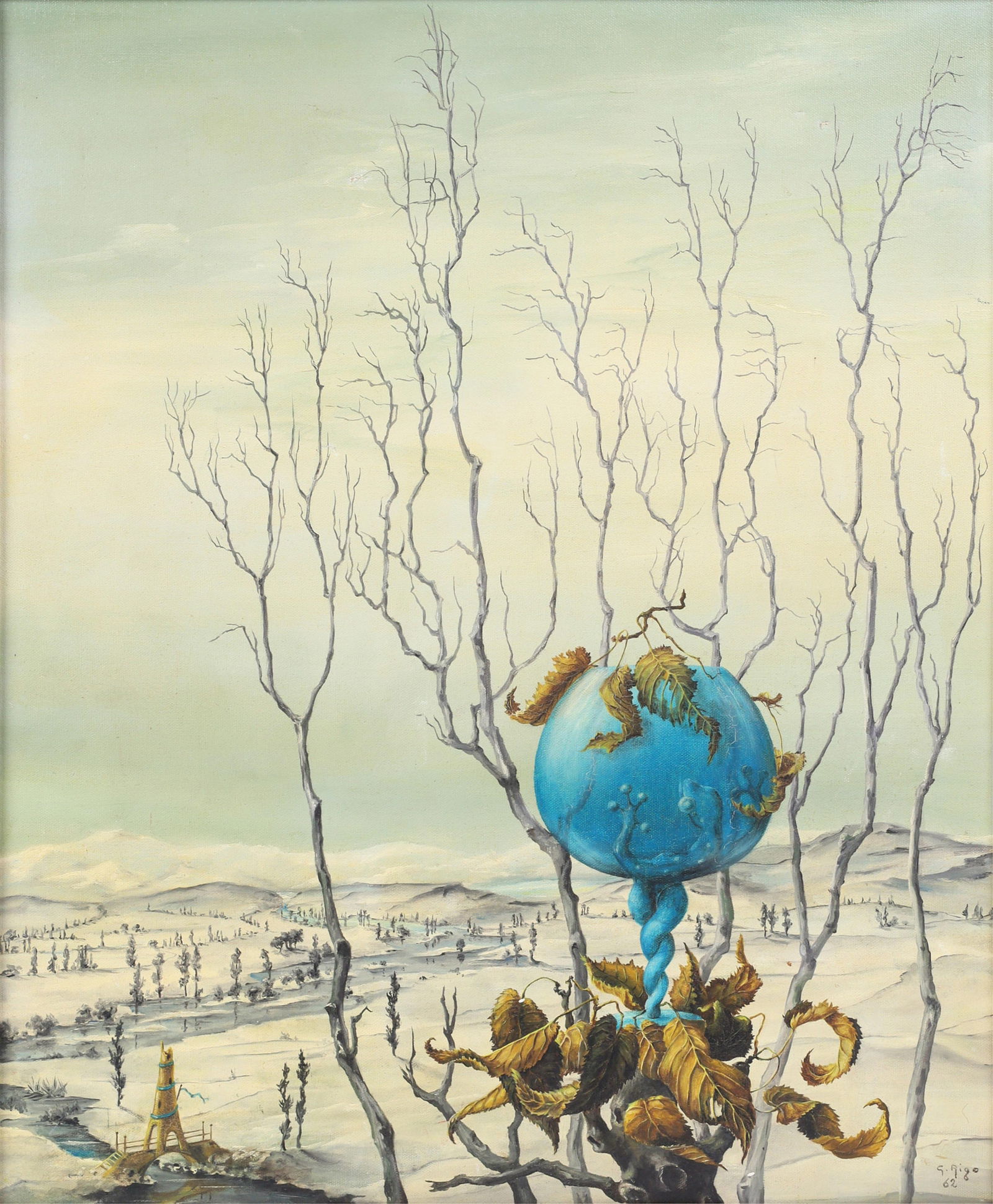 Gabrielle Rigo (French, 1911-2000), Untitled, 1962, oil on linen, 23 x 19in (58 x 48cm): Gabrielle Rigo(French, 1911-2000)Untitled, 1962oil on linensigned and dated to lower right23 x 19in (58 x 48cm)