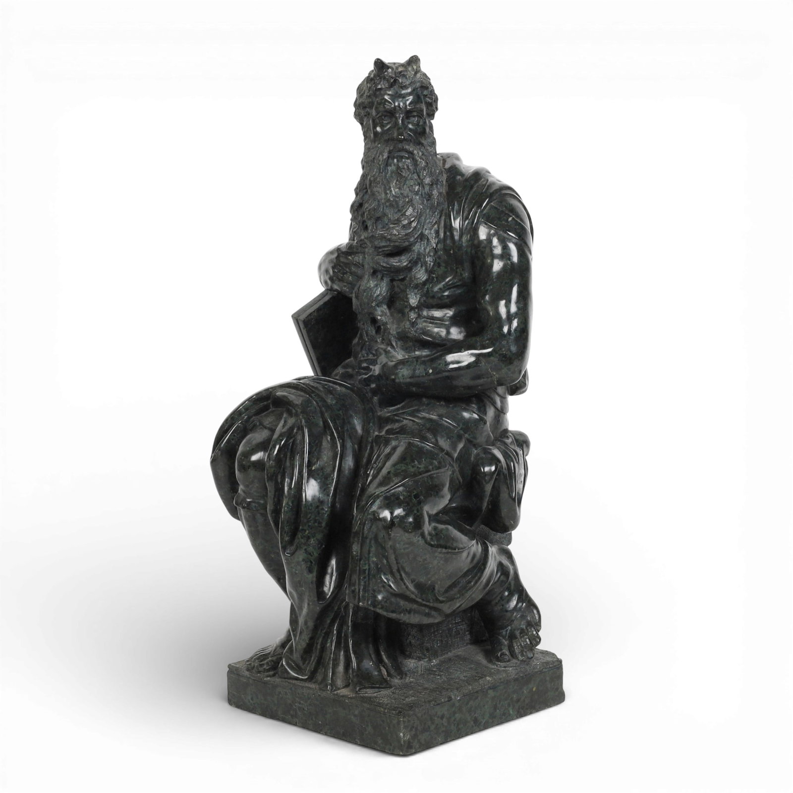 A carved serpentine figure of Moses, after the model by Michelangelo, post 1950 (1 of 6)