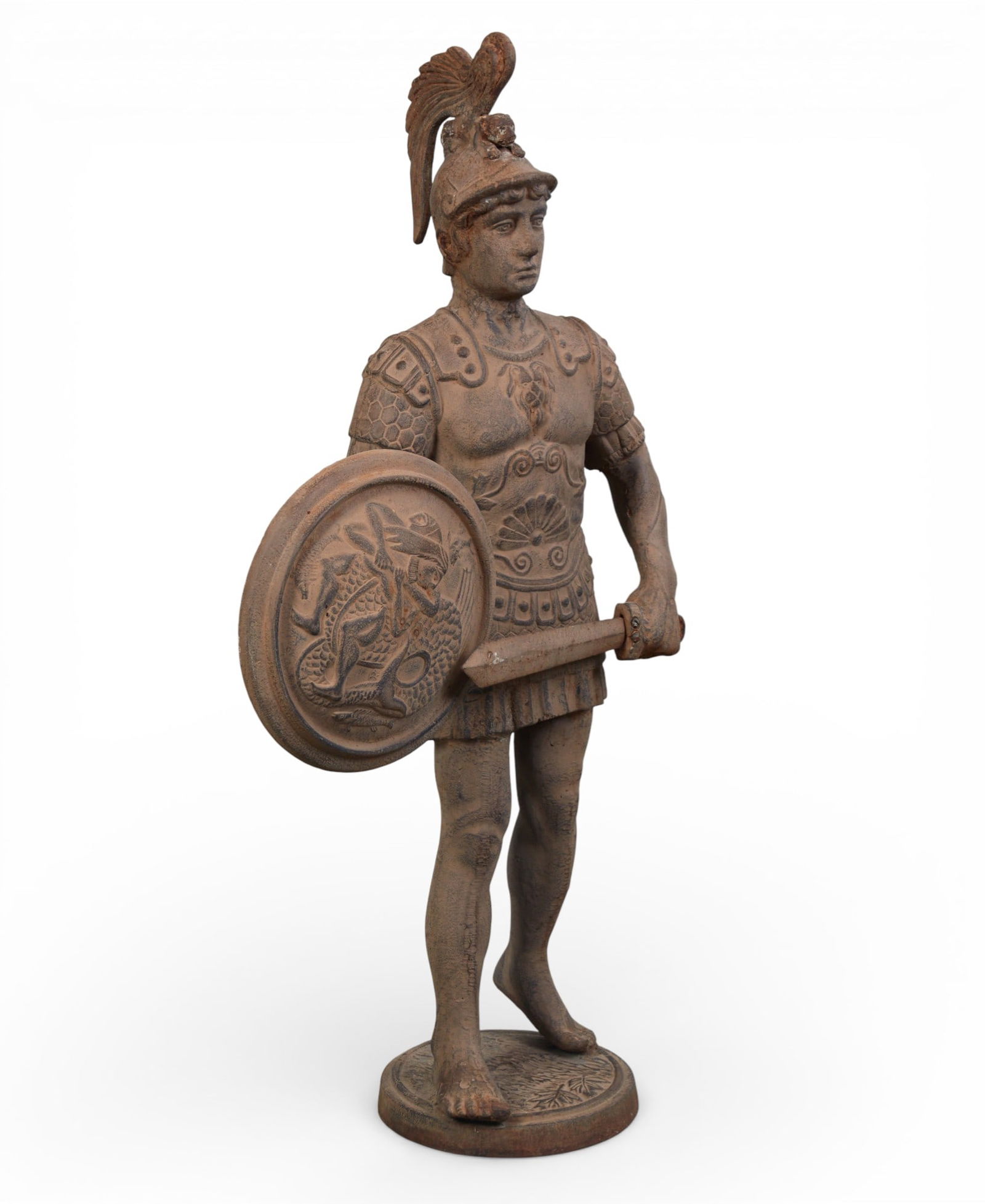 A painted cast iron model of a Roman soldier, 20th century (1 of 8)