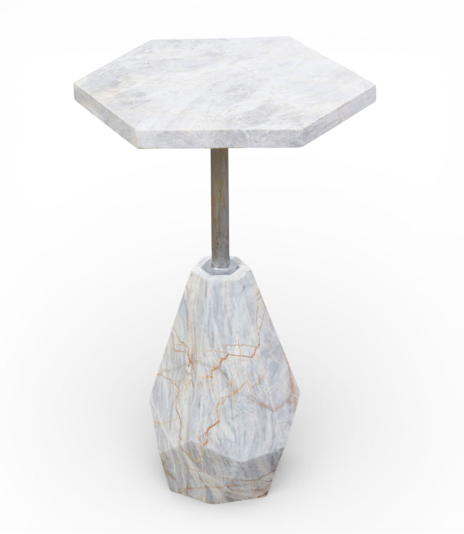 A hexagonal marble occasional table, modern (1 of 4)