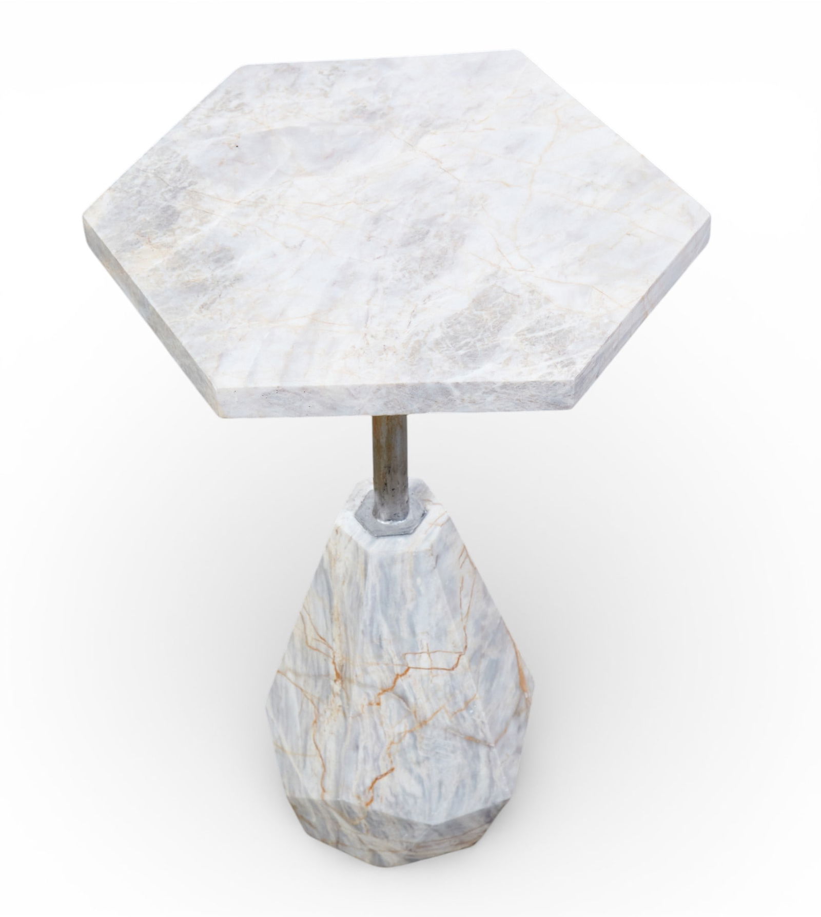 A hexagonal marble occasional table, modern - 2