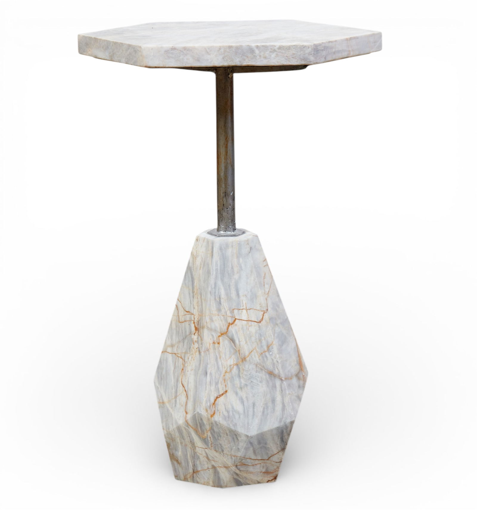 A hexagonal marble occasional table, modern - 4
