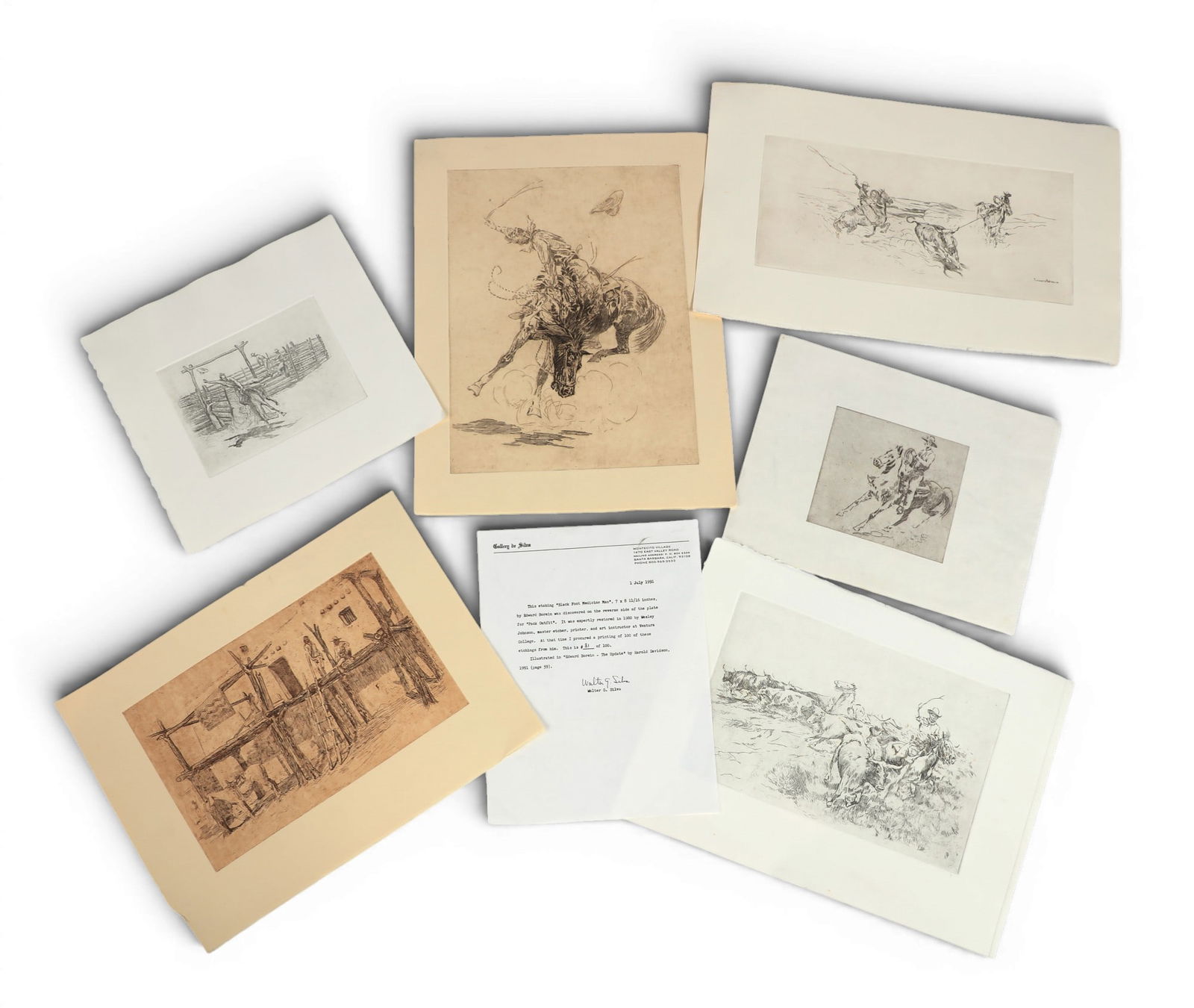 After Edward Borein (American, 1872-1945), Gallery de Silva and Walter G Silva impressions (22) (1 of 6)