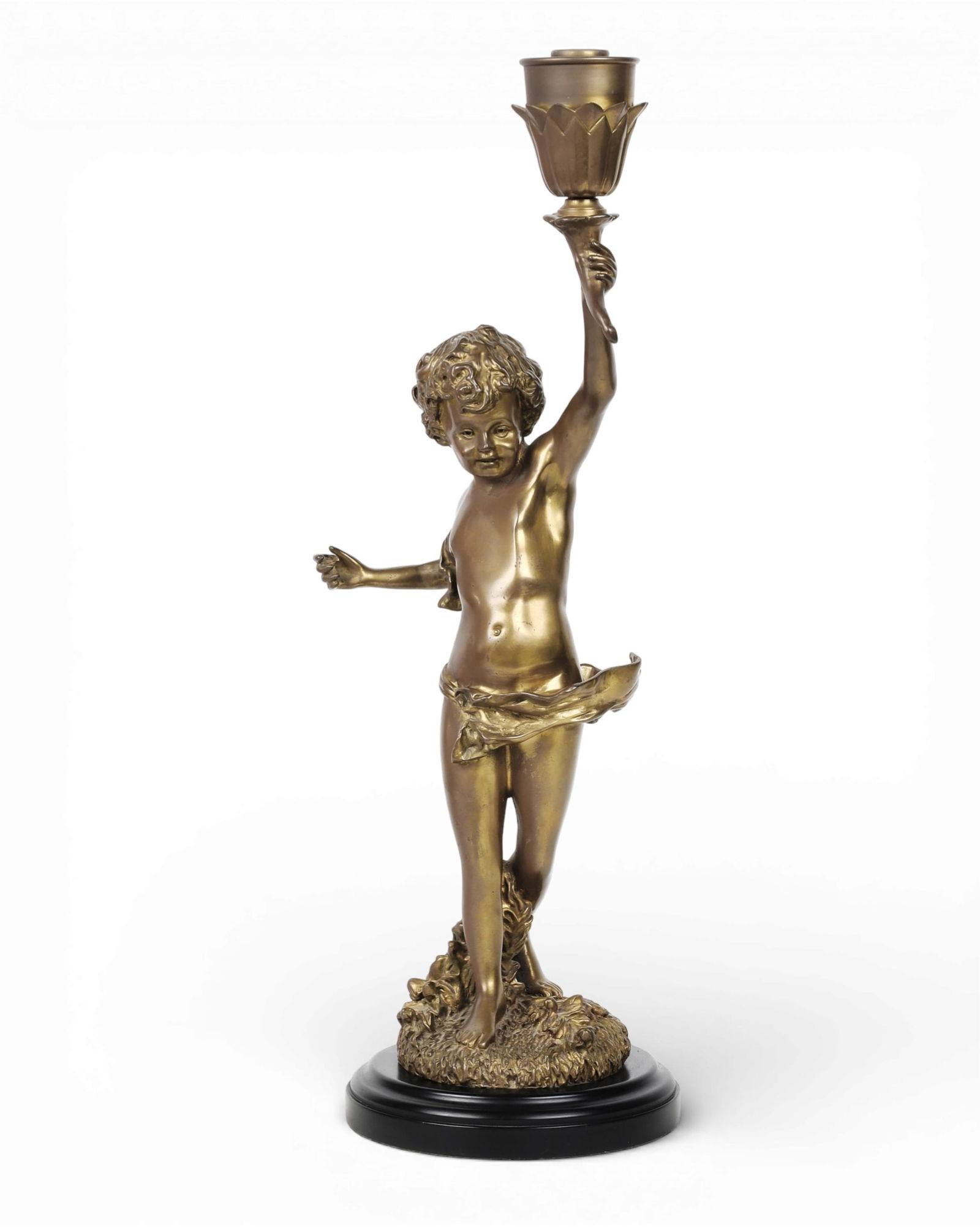 A bronze figural candlestick, Post 1950 - 3