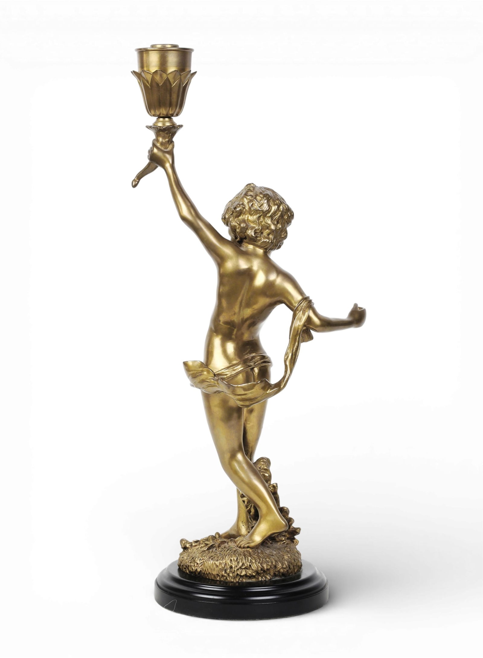 A bronze figural candlestick, Post 1950 - 4