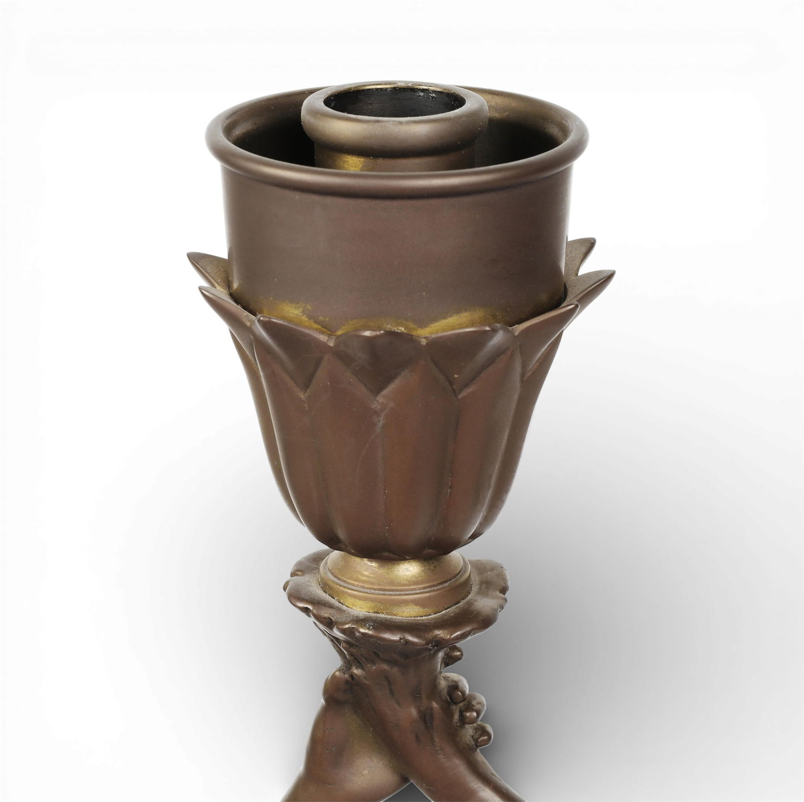 A bronze figural candlestick, Post 1950 - 5