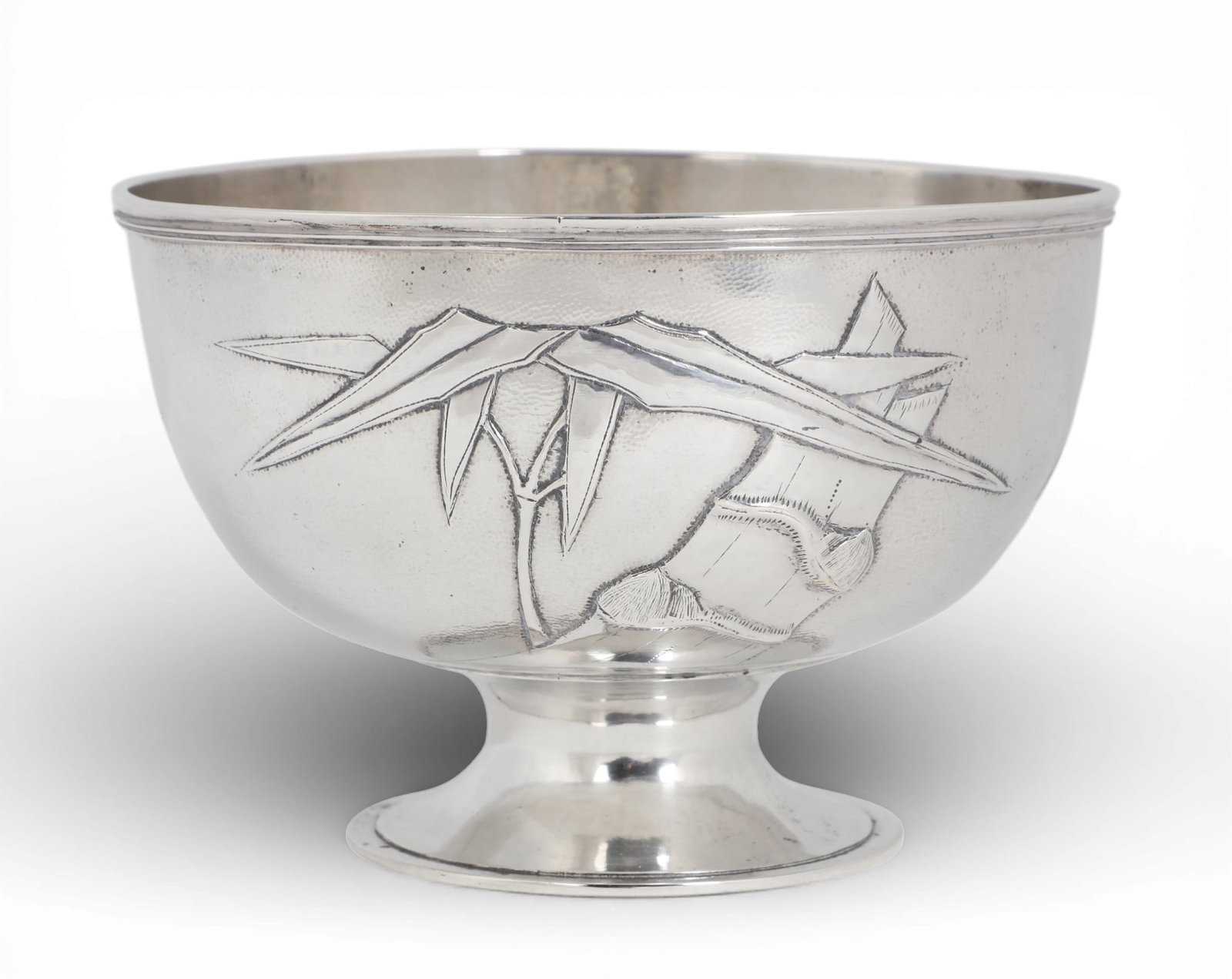 A Chinese Export silver bamboo decorated footed bowl, retailed by Yok Sang, Shanghai, circa 1900 (1 of 5)