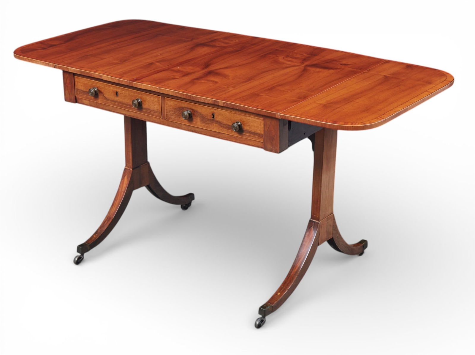 A Regency inlaid hardwood sofa table, early 19th century (1 of 12)