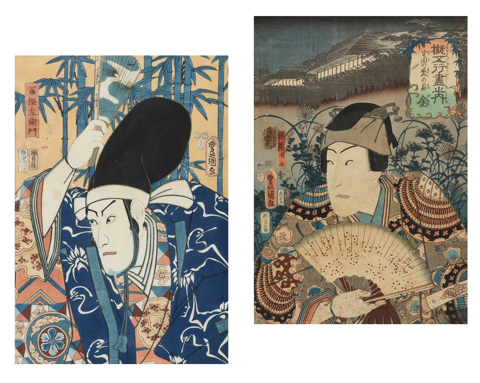 Two early 19th century Japanese woodblock prints, Kunisada (1 of 7)