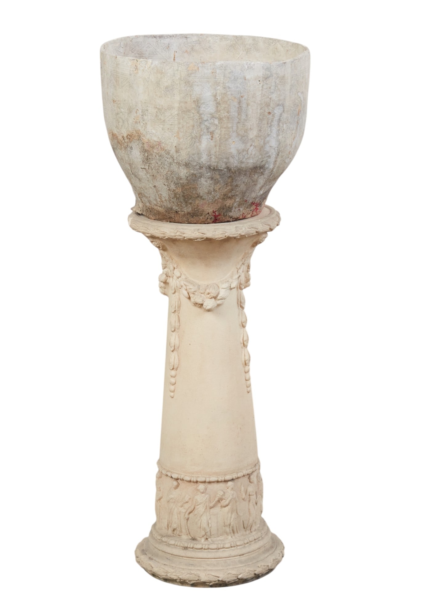 A Neoclassical earthenware pedestal with jardiniere (1 of 7)