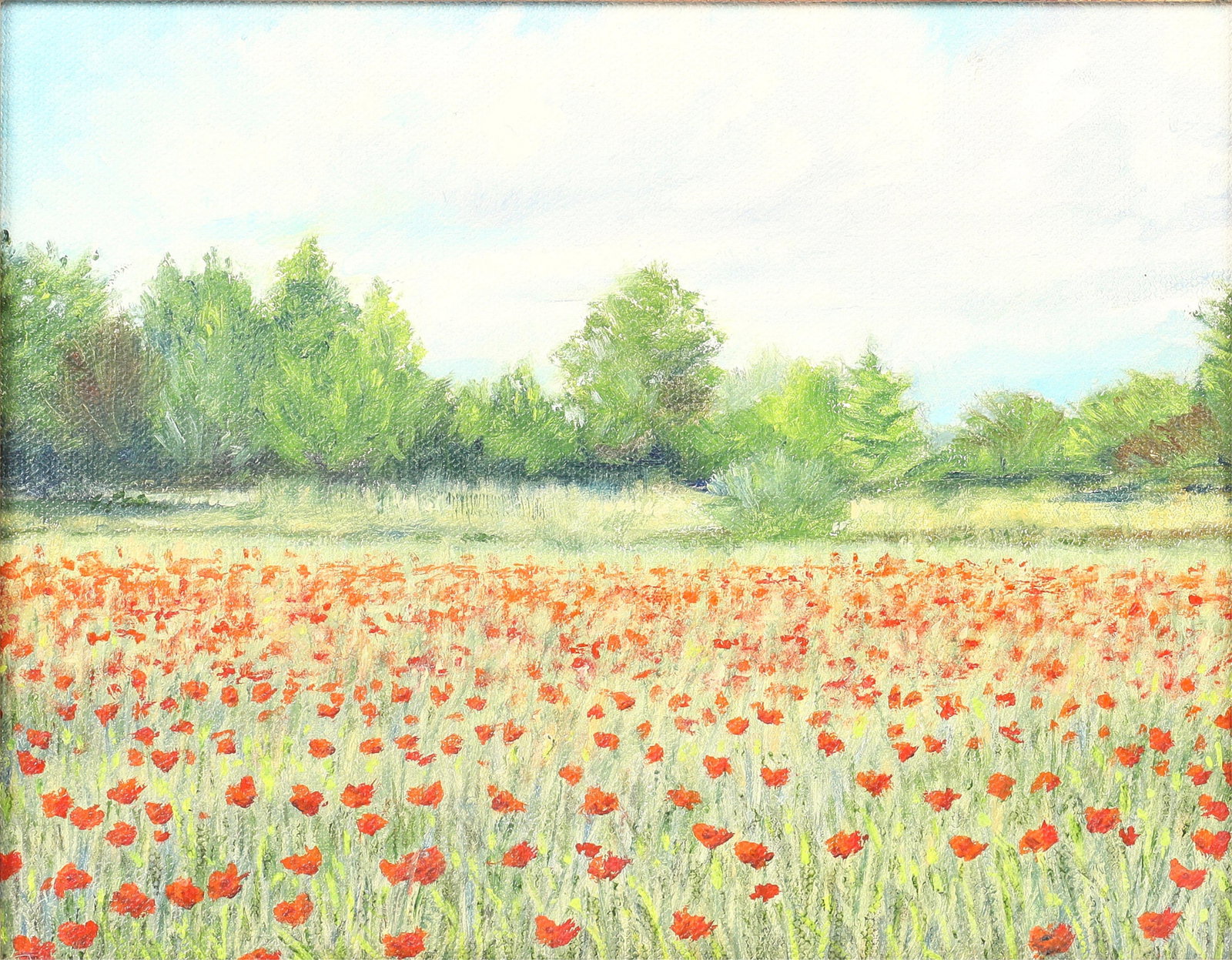 G. David (20th/21st century), Spring poppy field, 2021, oil on canvas, 8 x 10in (20 x 25.5cm) (1 of 5)