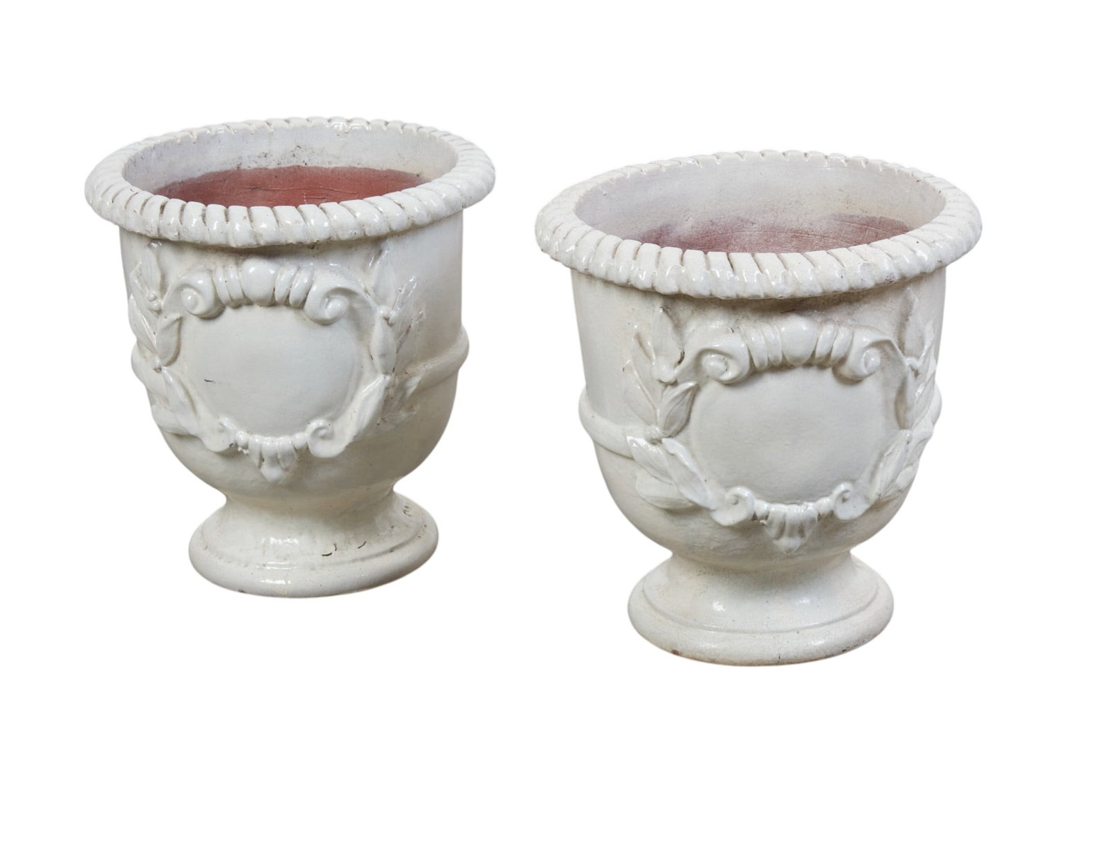 A pair of Continental glazed earthenware jardinieres, 20th century (1 of 5)