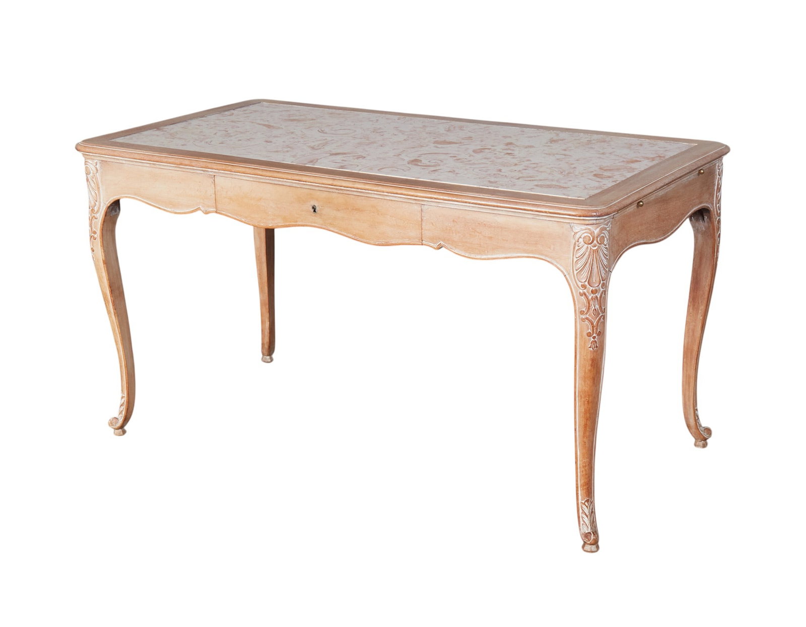 A Louis XV style desk with marble inset (1 of 7)