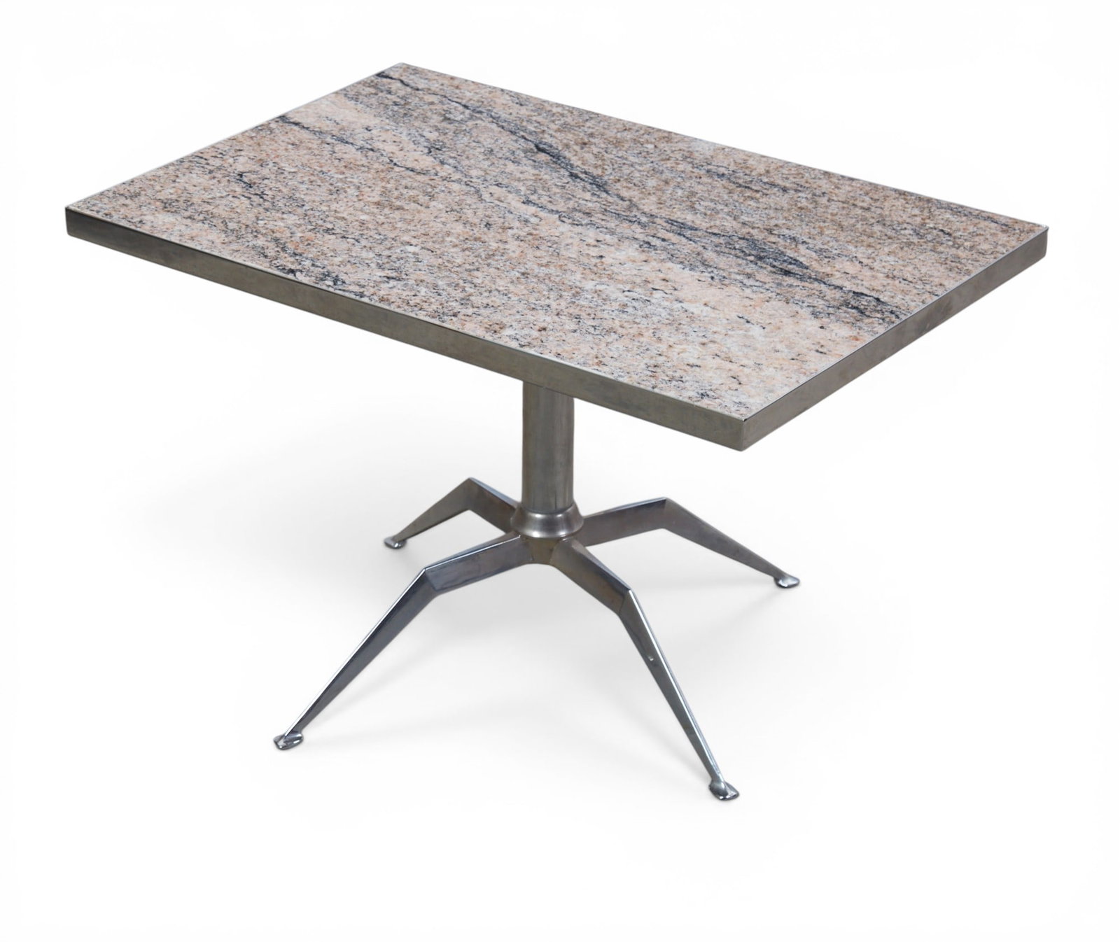 A Modernist granite and chromed brass low table, second half 20th century (1 of 5)