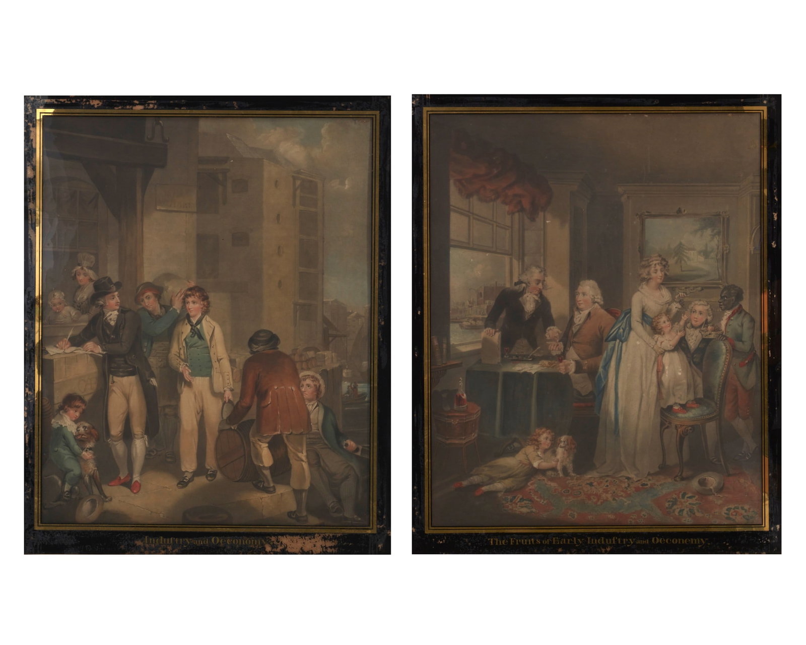 William Ward (British, 1766-1826), The Fruits of Early Industry and Economy, mezzotint engravings in (1 of 6)