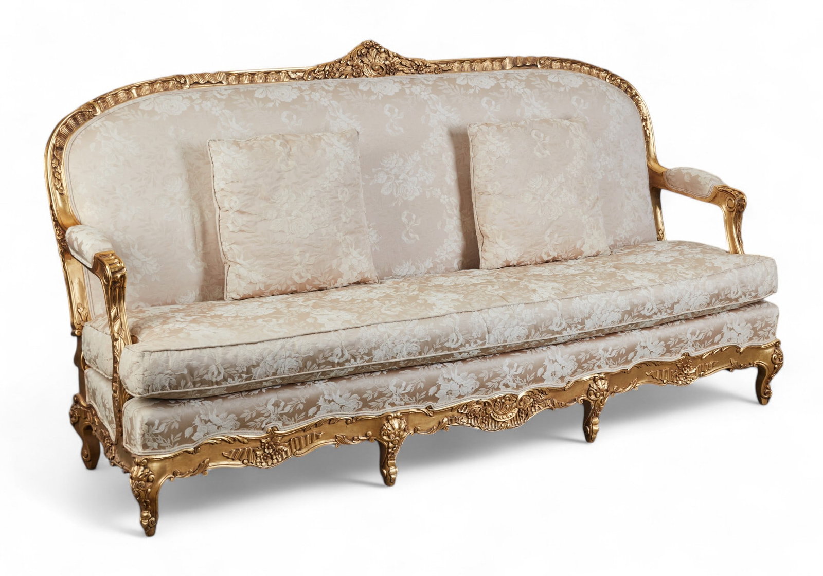 A Continental Rococo style giltwood sofa, 20th century (1 of 8)