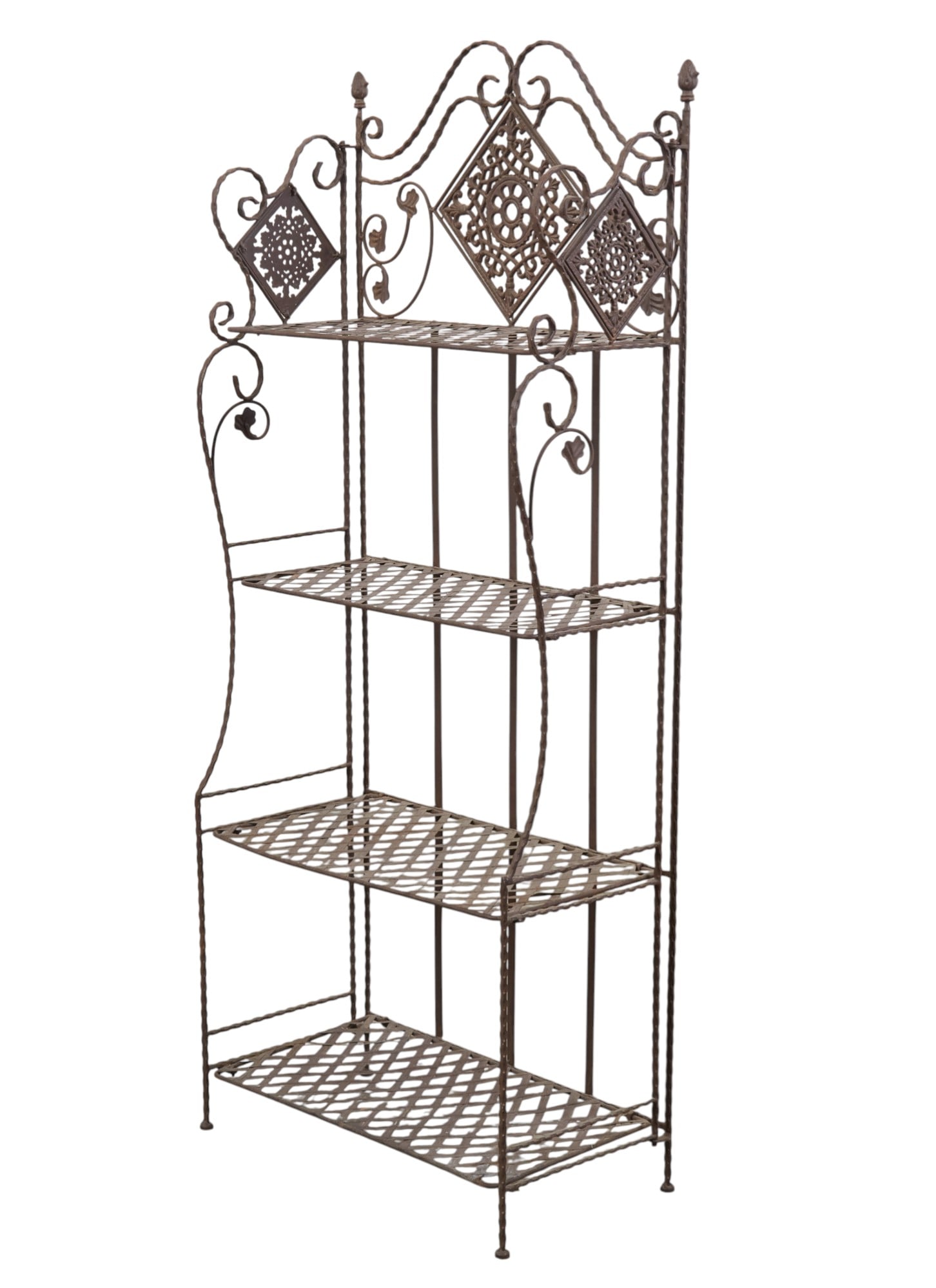 A wrought metal folding shelf, 20th century (1 of 7)