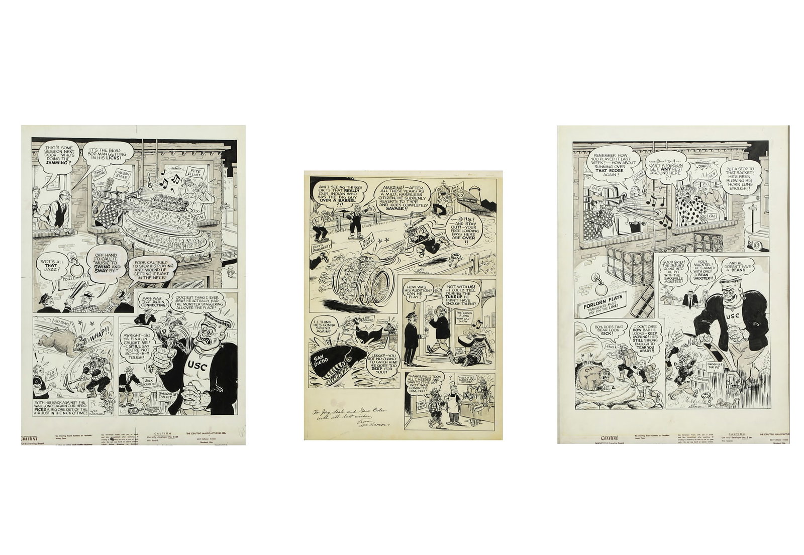 Three Lee Susman comic story boards (1 of 3)