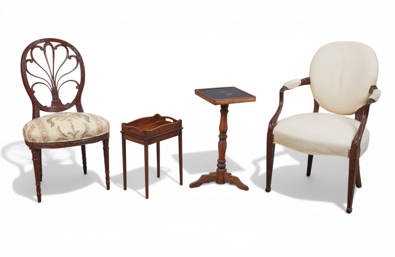 Two Georgian style chairs and two small occasional tables, 20th century (1 of 5)