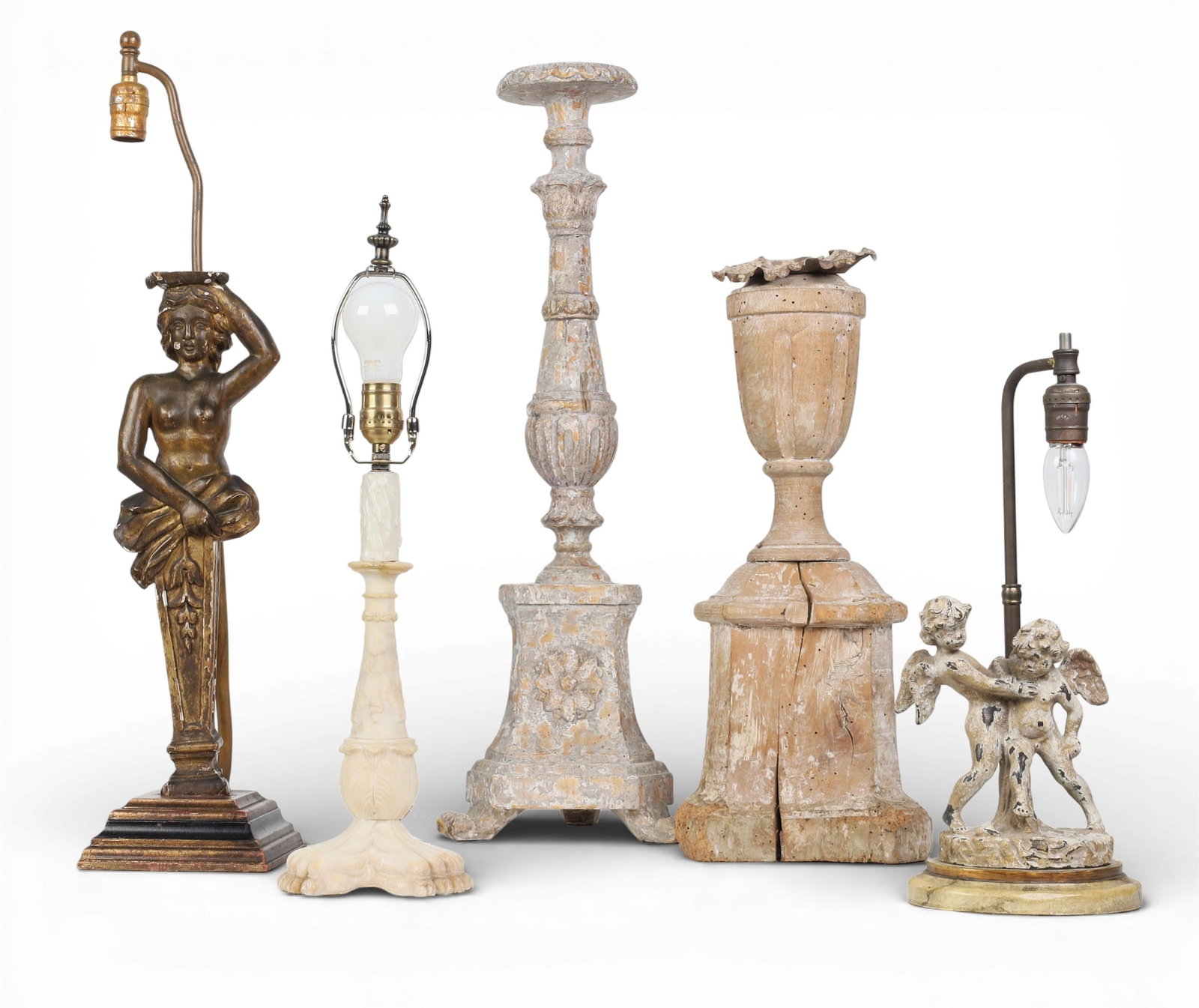 A group of five table lamps, 20th century (1 of 8)