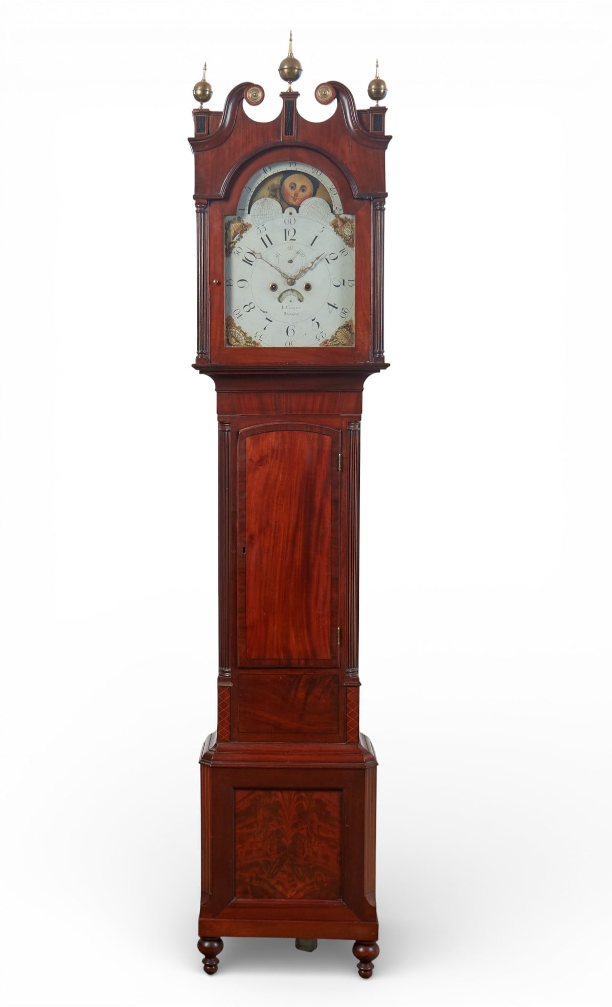 A William IV inlaid mahogany tall case clock, L. Cooper, Bangor, second quarter 19th century (1 of 10)